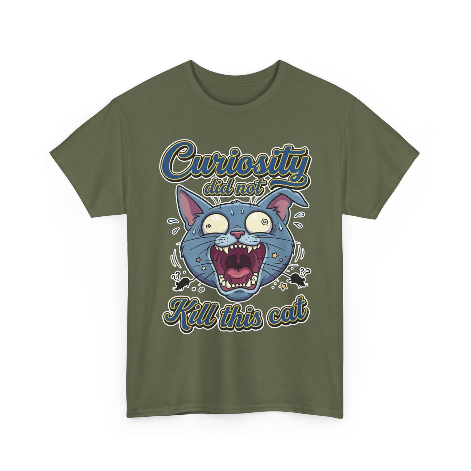 Curiosity Did Not Kill This Cat T-Shirt — Funny Panicking Cat Tee