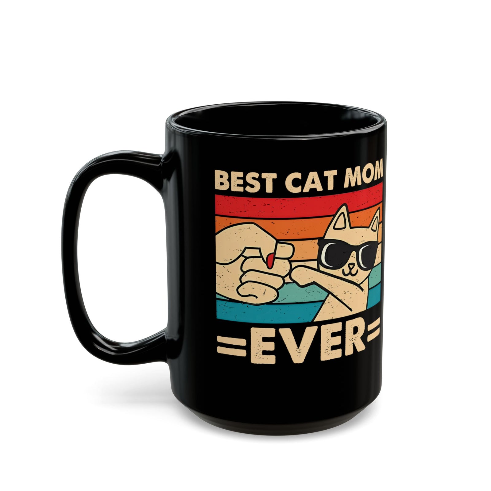 Best Cat Mom Ever Black Mug — Cute Cat Mom Gift