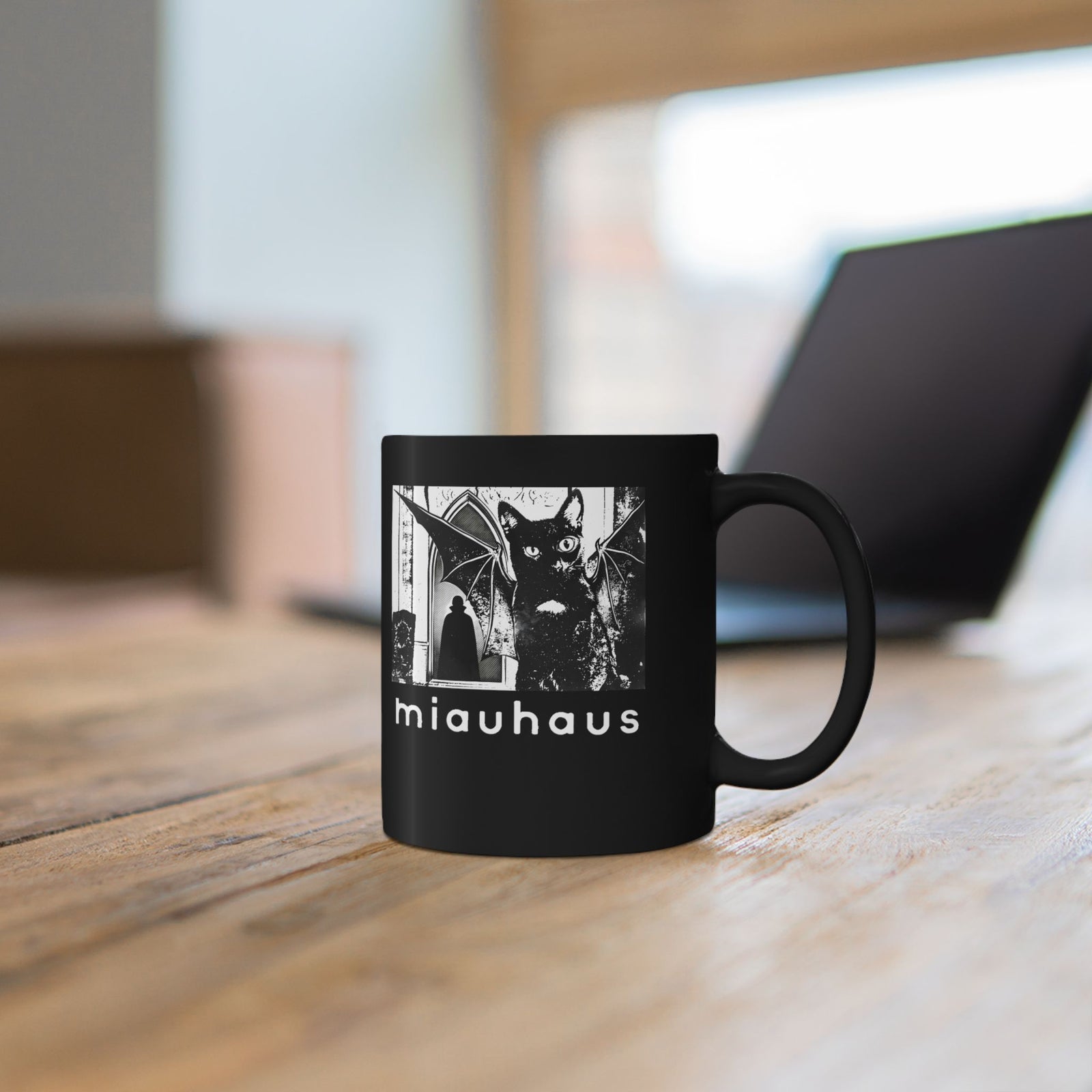 Miauhaus Black Cat Black Mug