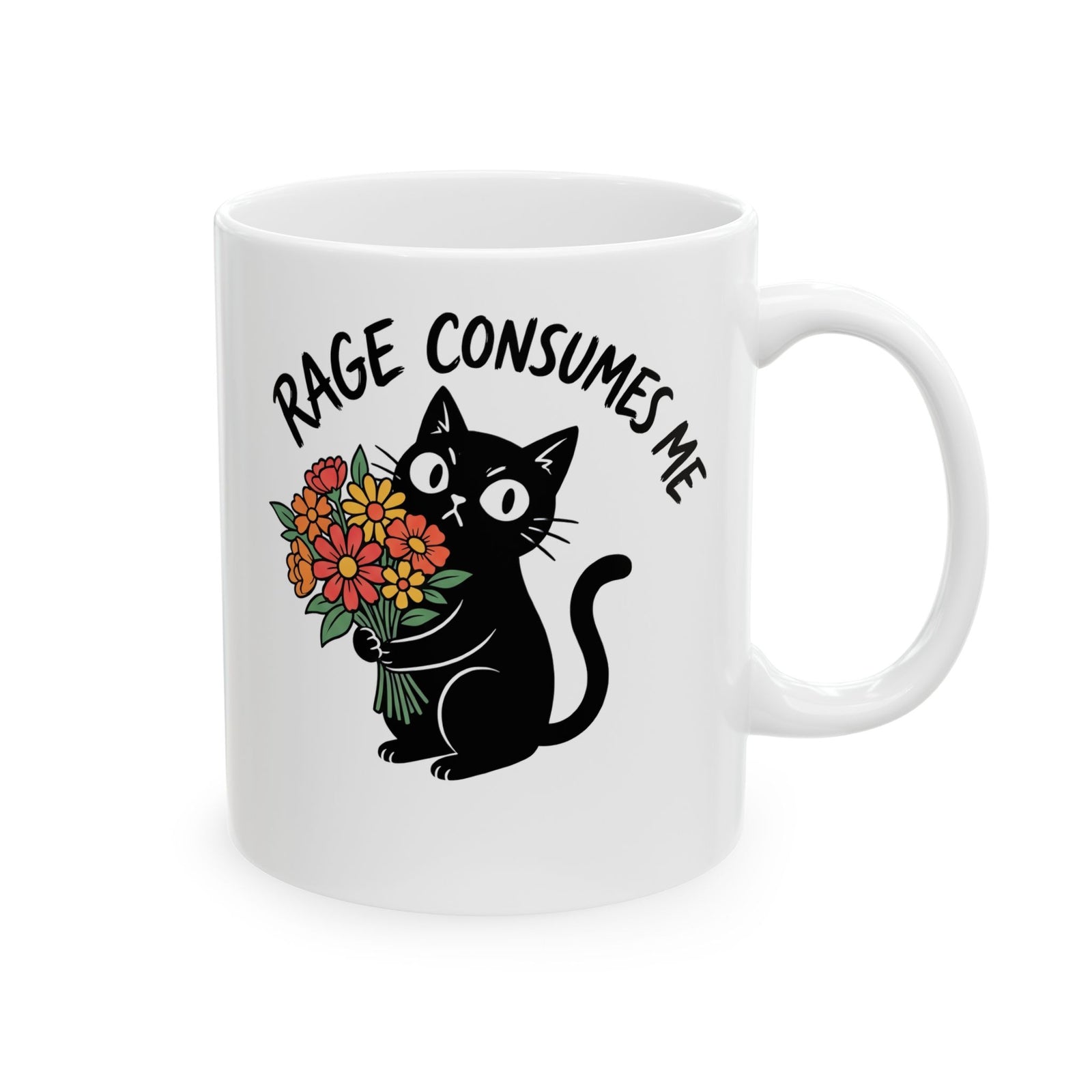 Rage Consumes Me Cat Ceramic Mug