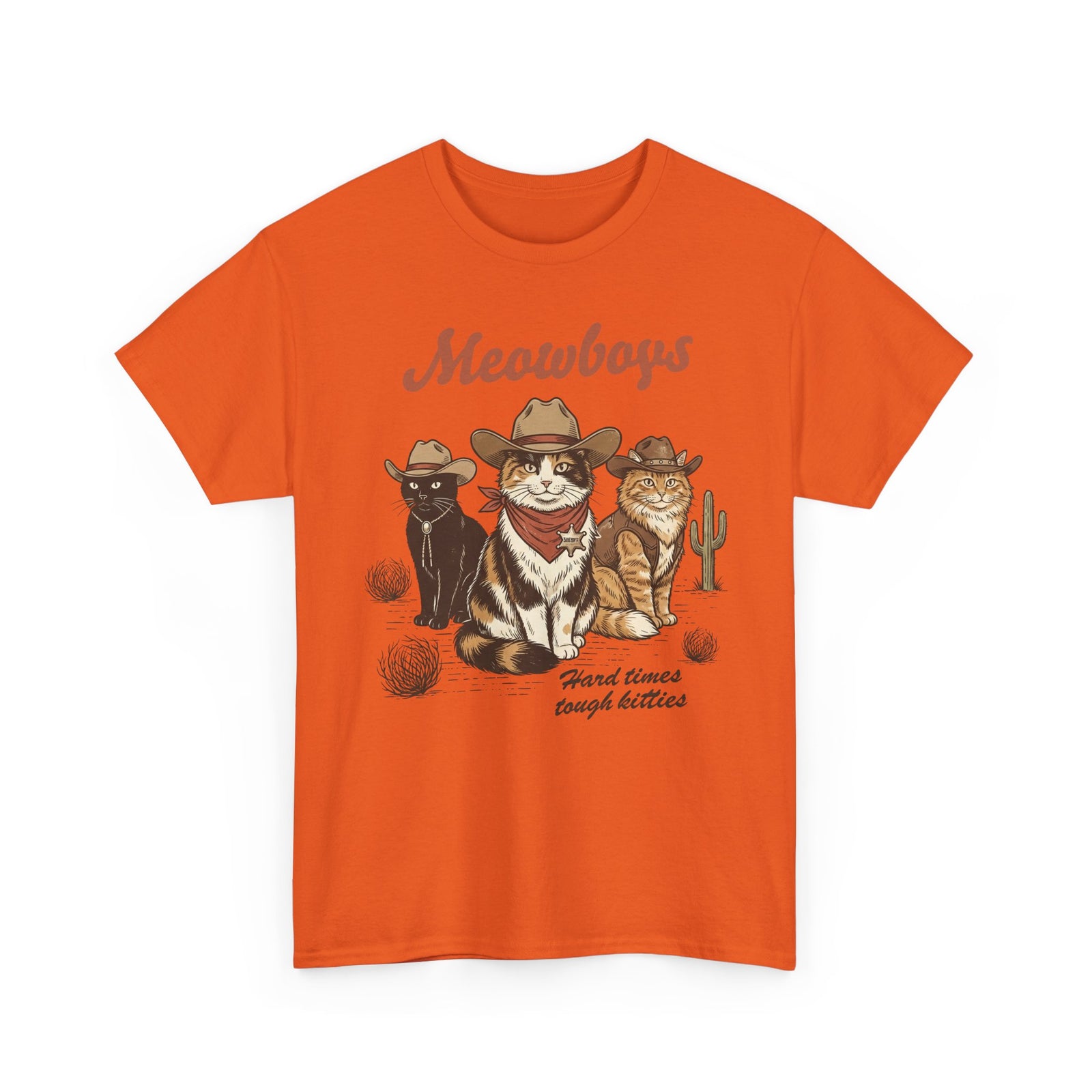 Meowboys Cat Cowboy T-Shirt — Funny Western Cat Tee for Cat Lovers