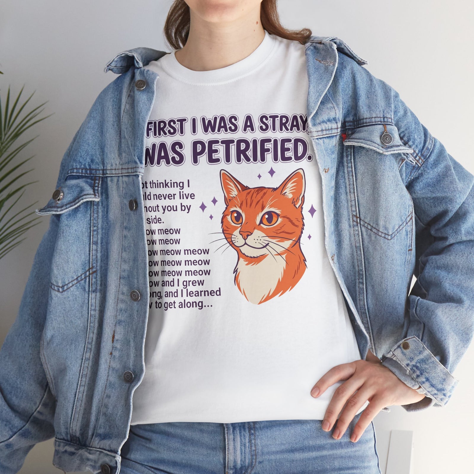 Cat Rescue Tee — "At First I Was a Stray, I Was Petrified" Graphic T-Shirt