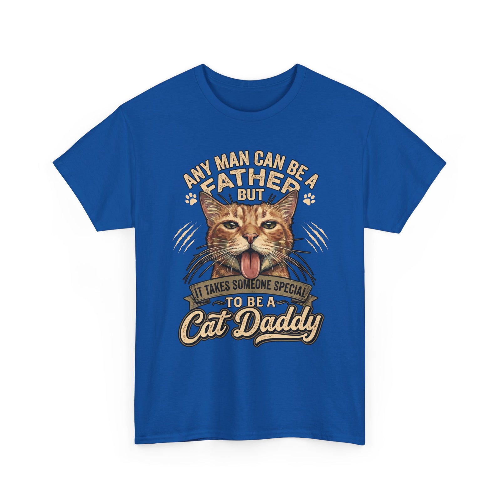 Cat Daddy Father's Day T-Shirt — Funny Orange Tabby Blep Graphic Tee