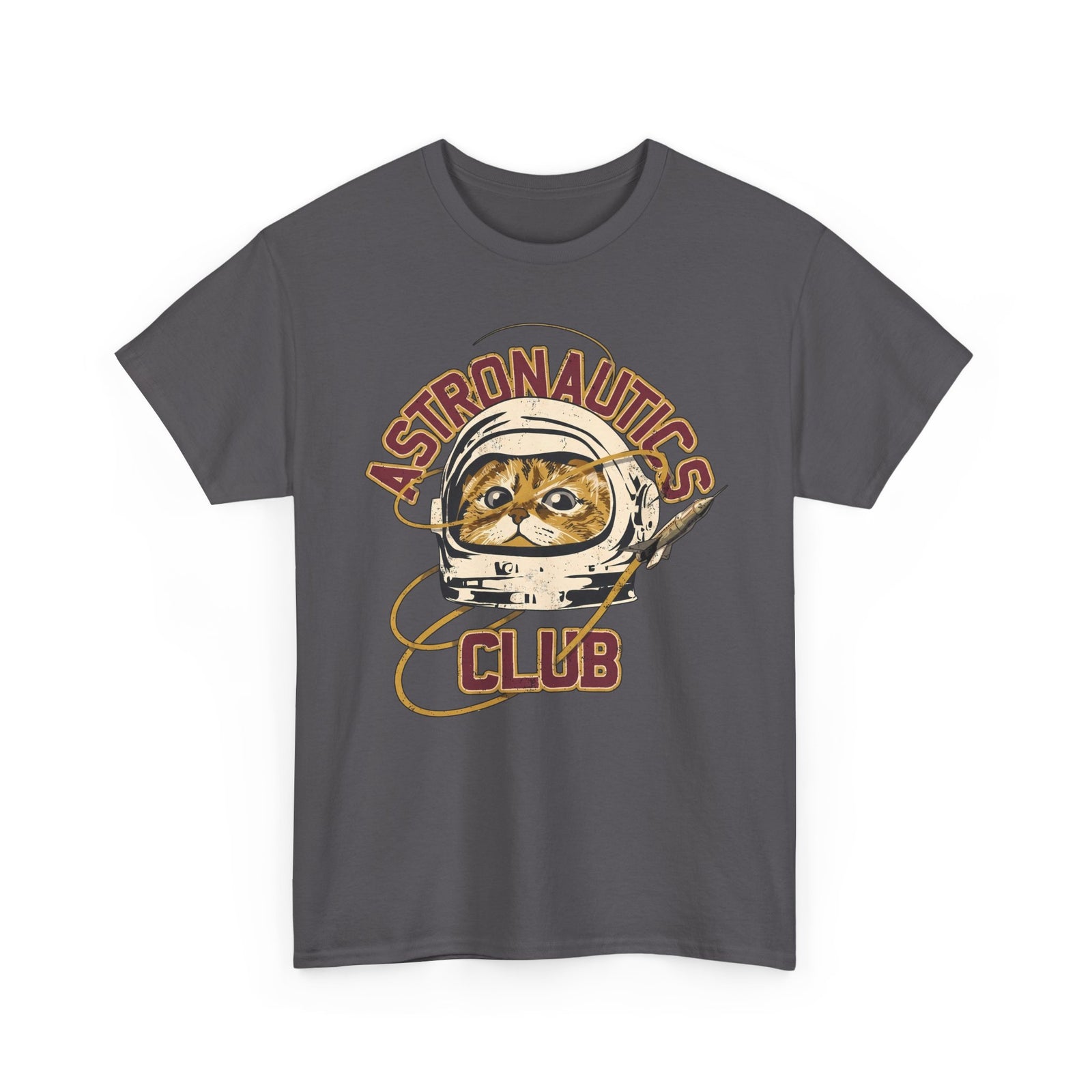Astronautics Club T-Shirt — Retro Space Cat Astronaut Graphic Tee