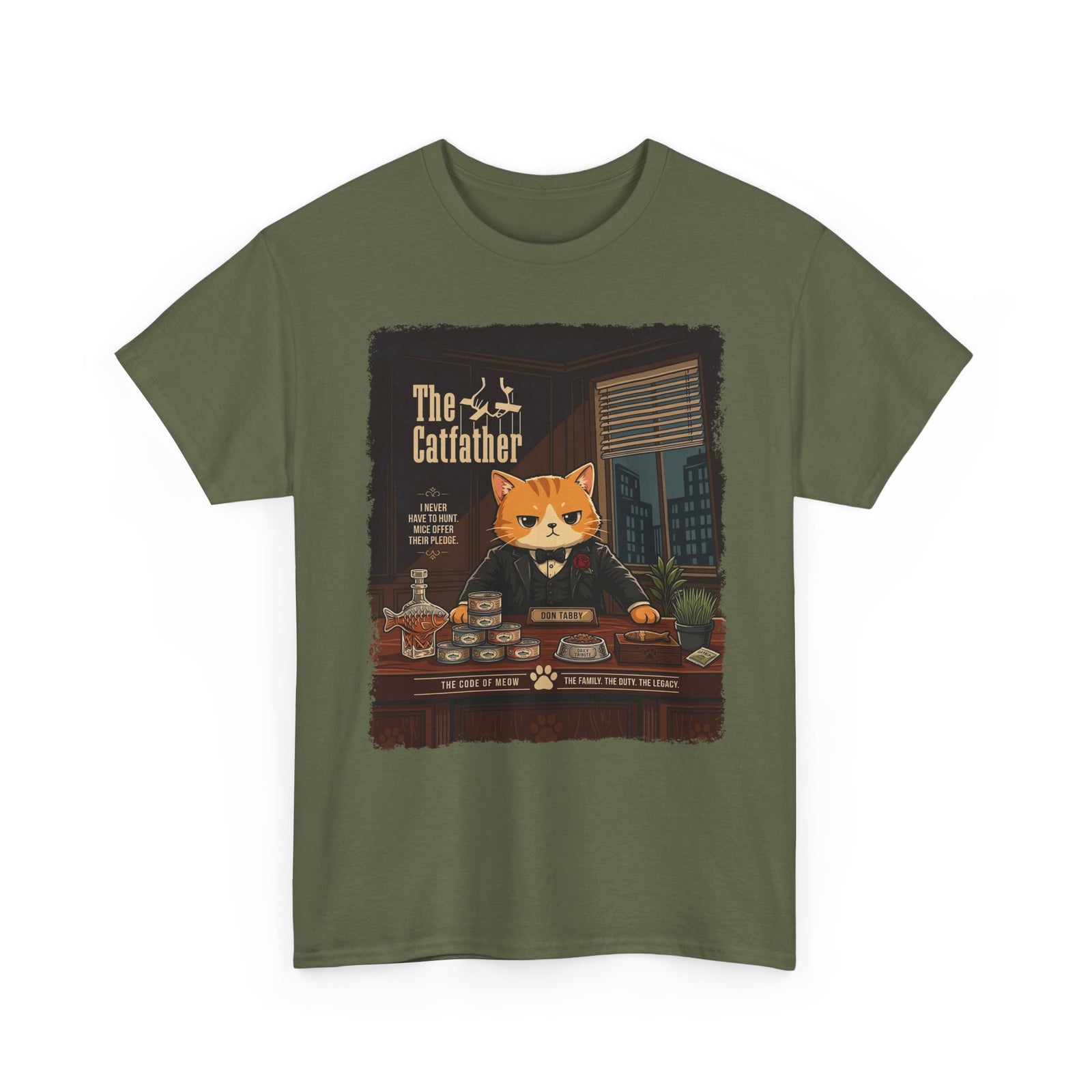 The Catfather T-Shirt — Funny Mafia Cat Tee for Cat Lovers