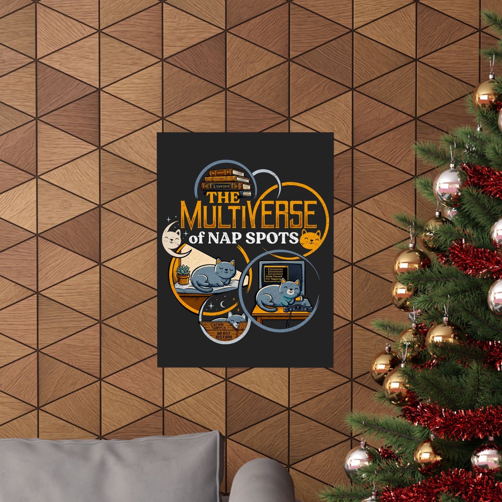 Multiverse Nap Spots Cute Cat Poster — Cute Cat Nap Graphic Poster