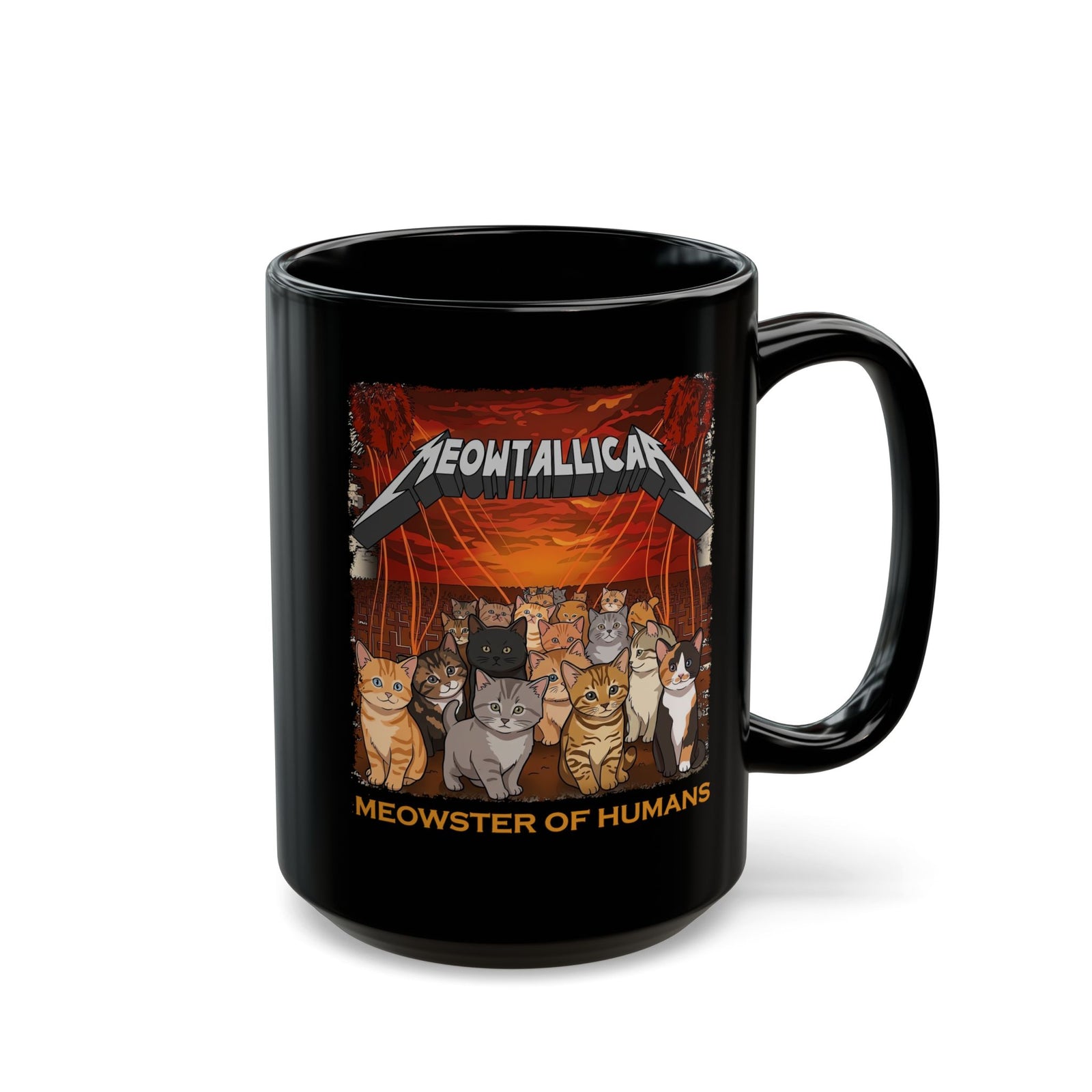 Meowster of Humans Cat Black Mug