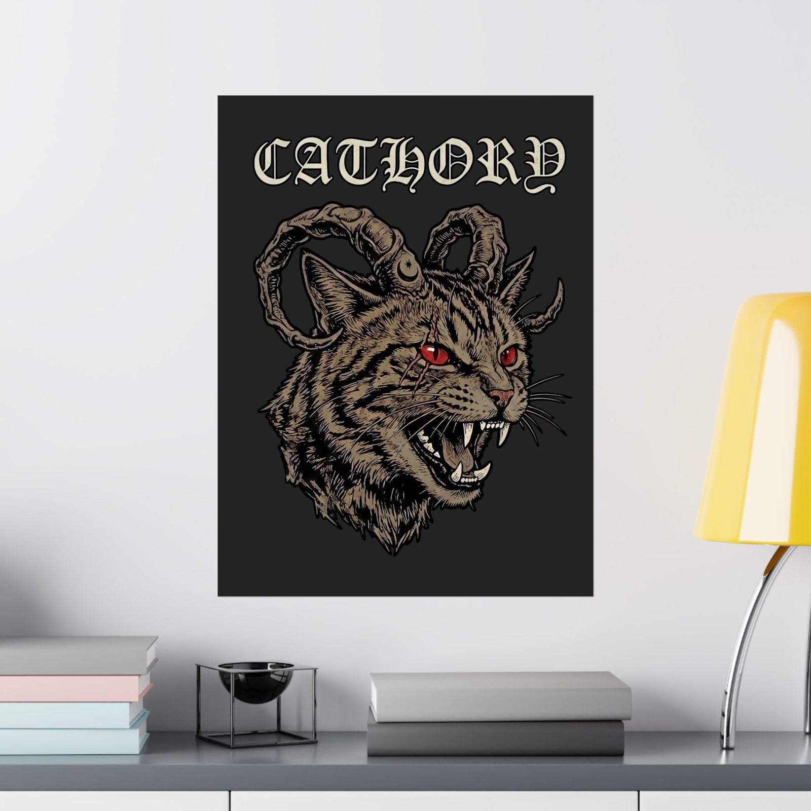 Catlord Poster — Gothic Cat King Graphic Poster