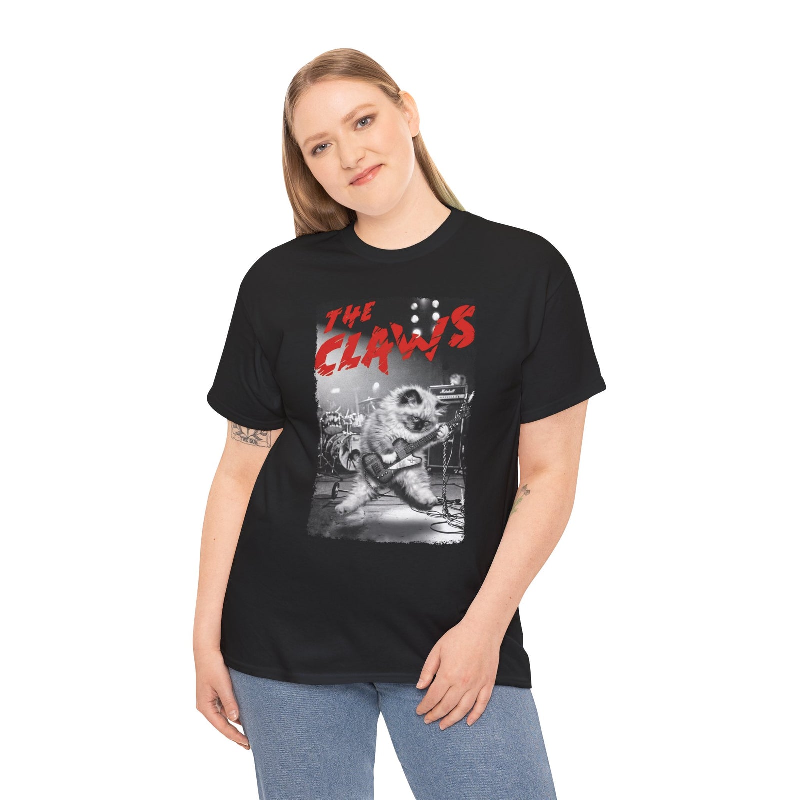The Claws Cat Rock T-Shirt — Retro Cat Graphic Tee