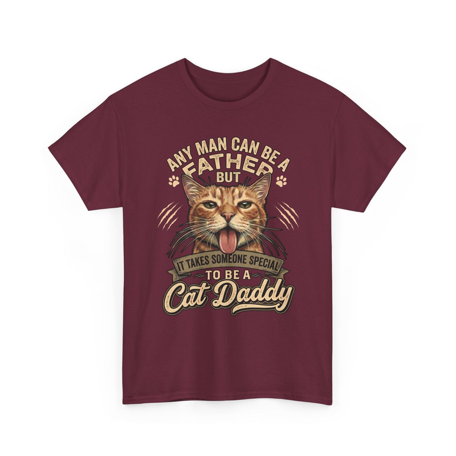Cat Daddy Father's Day T-Shirt — Funny Orange Tabby Blep Graphic Tee