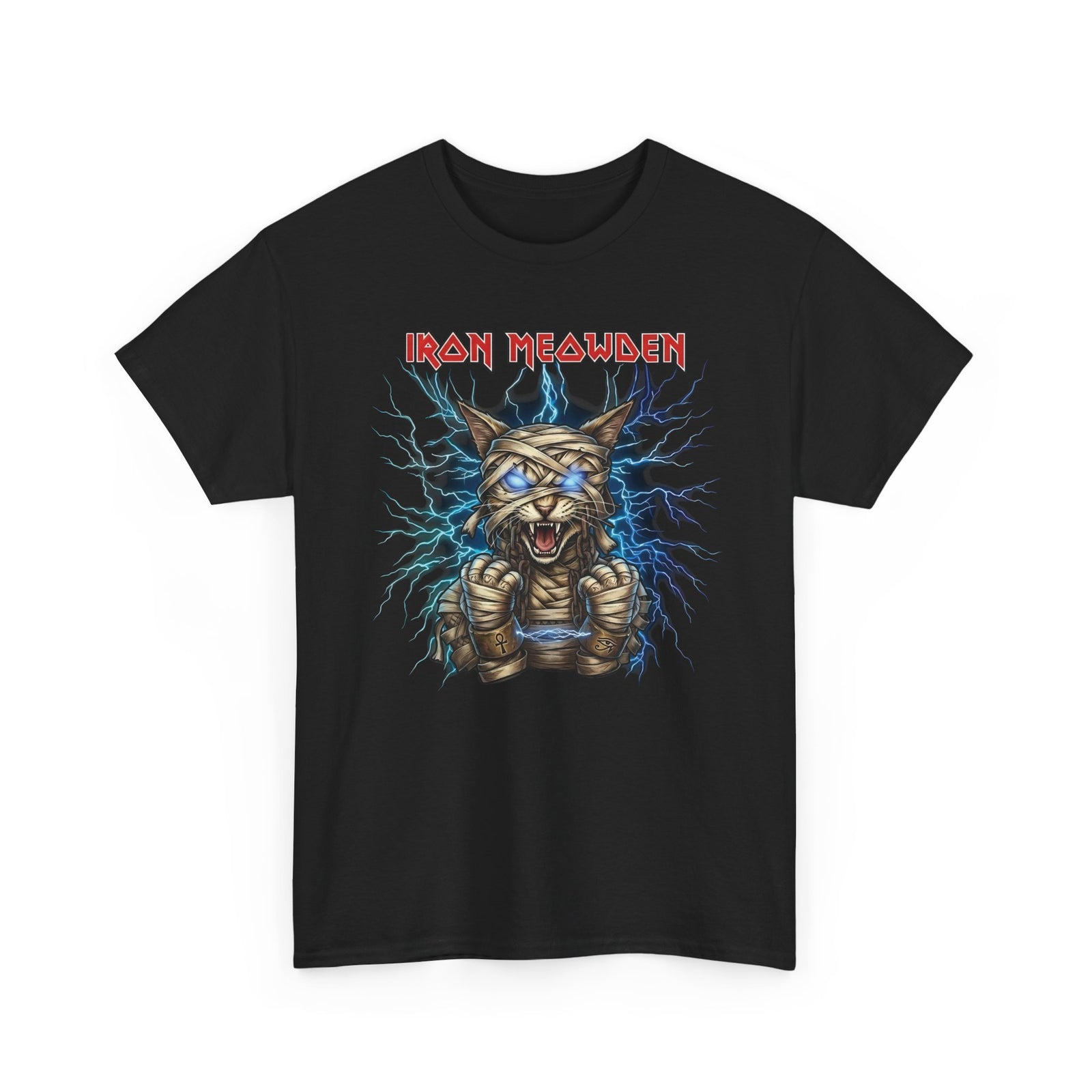 Iron Meowden Cat T-Shirt — Heavy Metal Kitty Graphic Tee