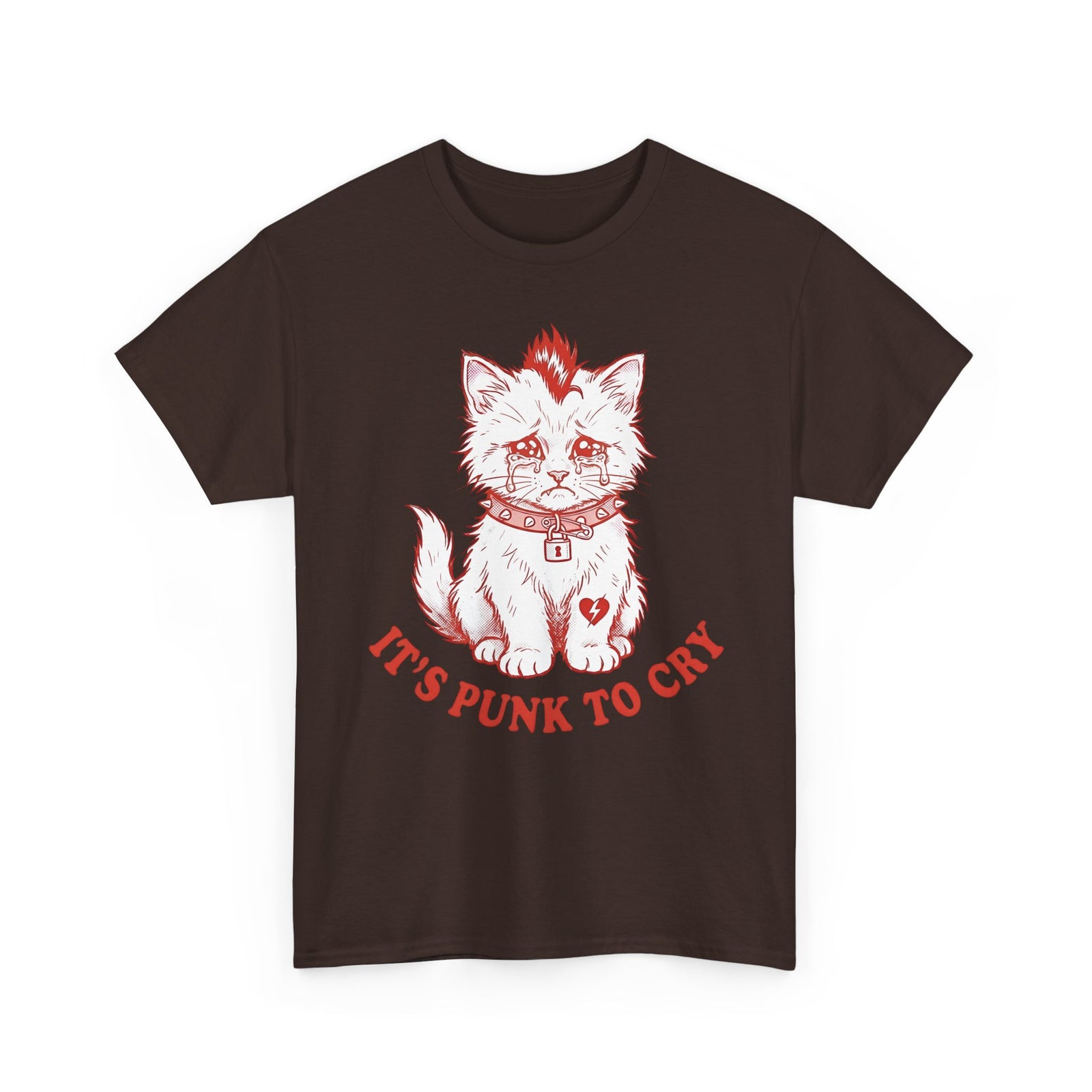 It's Punk To Cry Cat Tee — Cute Punk Cat Graphic T-Shirt