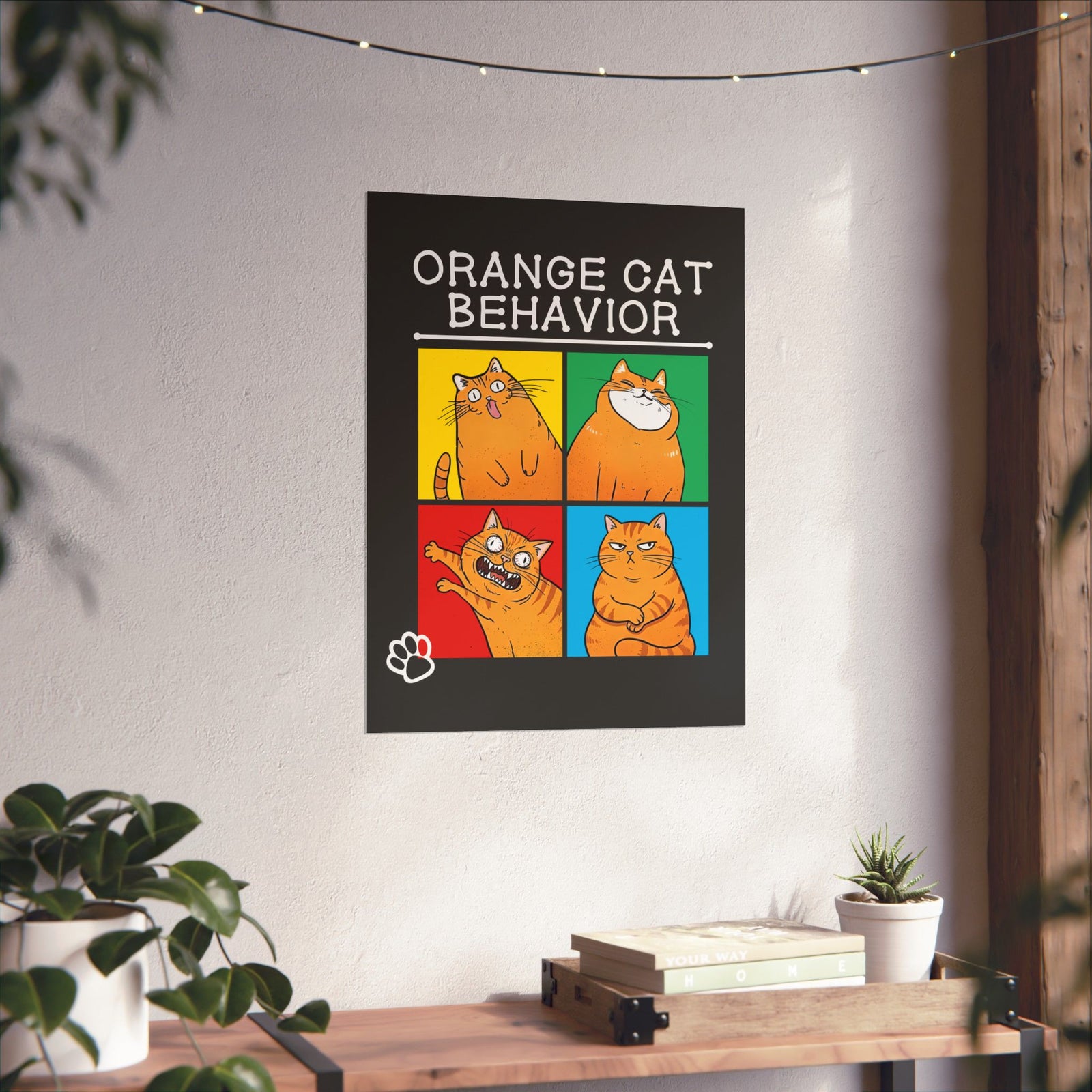 Orange Cat Behavior Poster Funny Cat Lover Poster