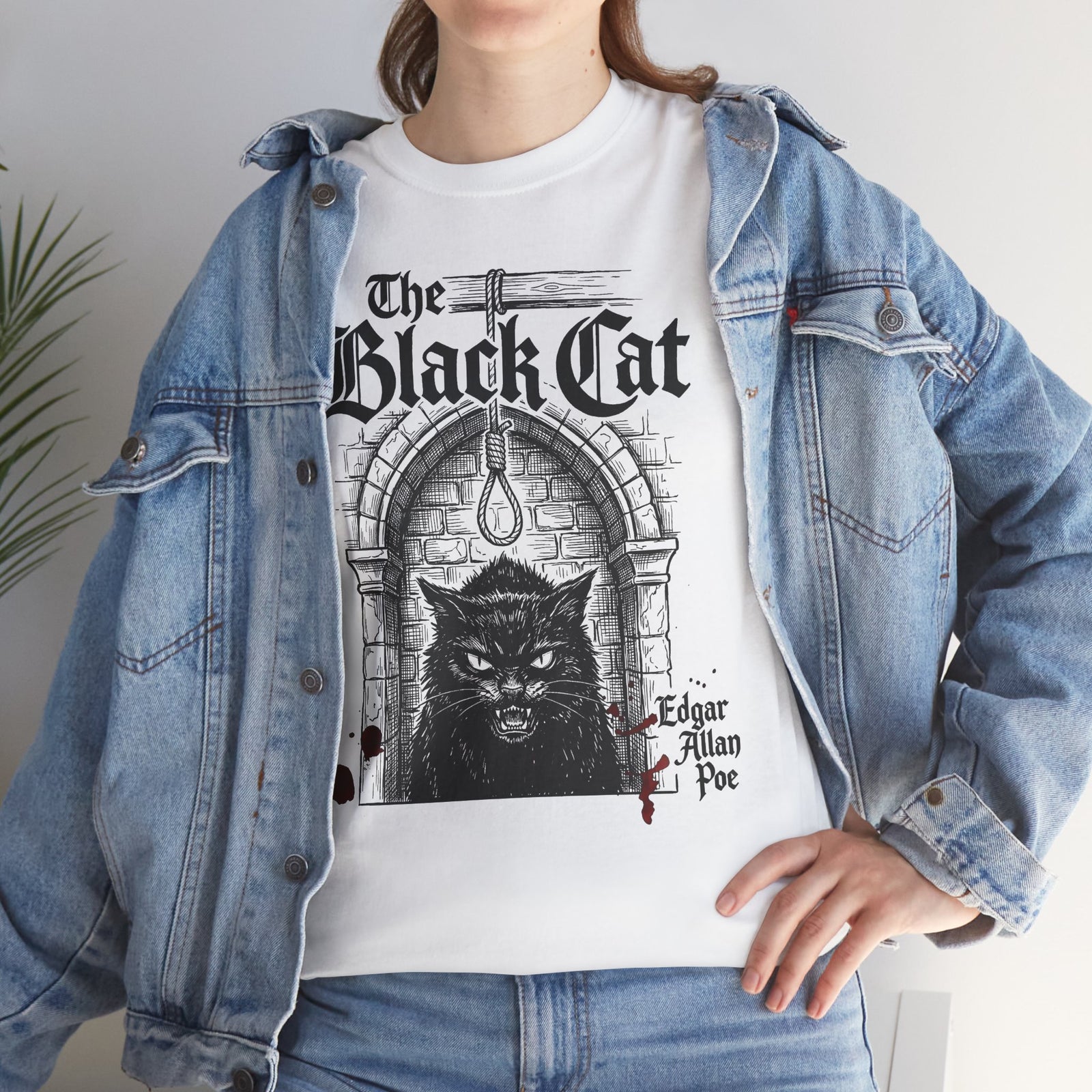 The Black Cat Poe T-Shirt — Gothic Edgar Allan Poe Cat Tee