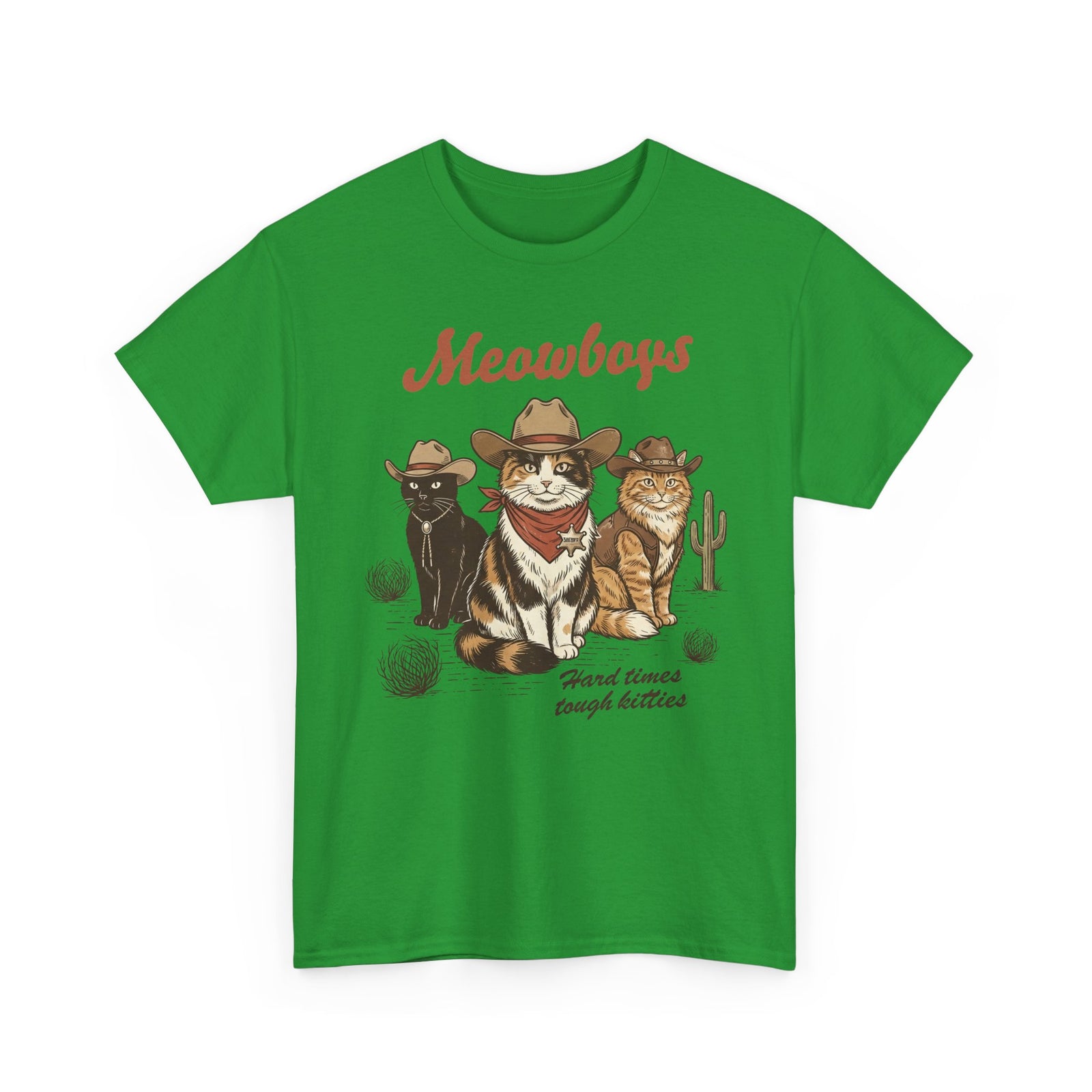 Meowboys Cat Cowboy T-Shirt — Funny Western Cat Tee for Cat Lovers