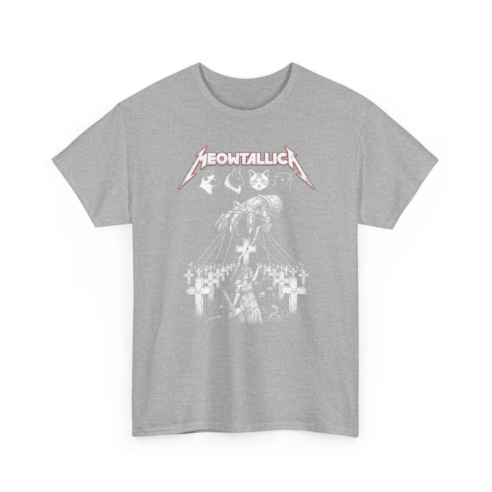 Meowtallica Graphic Tee — Metal Cat Band T-Shirt