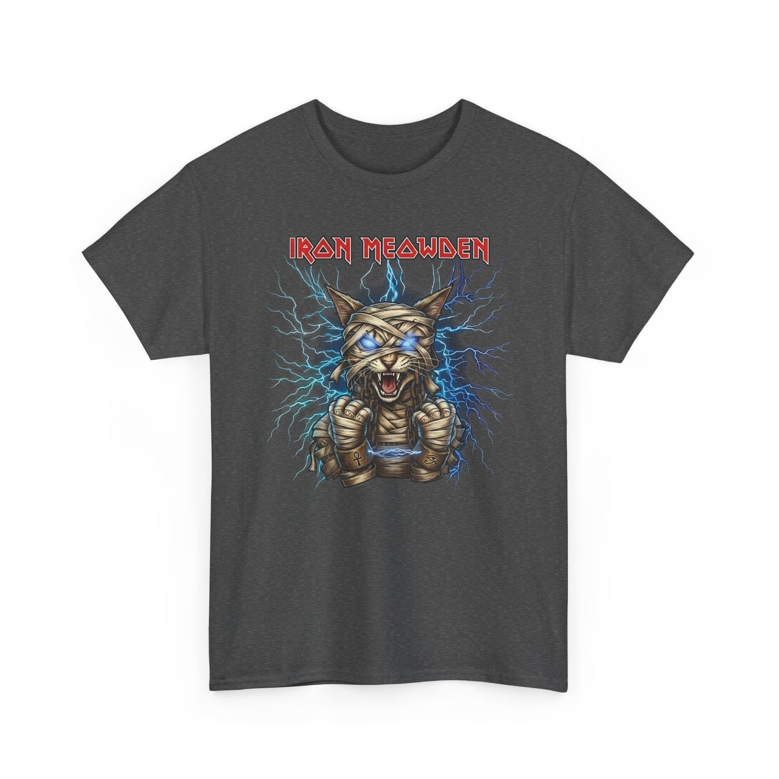 Iron Meowden Cat T-Shirt — Heavy Metal Kitty Graphic Tee