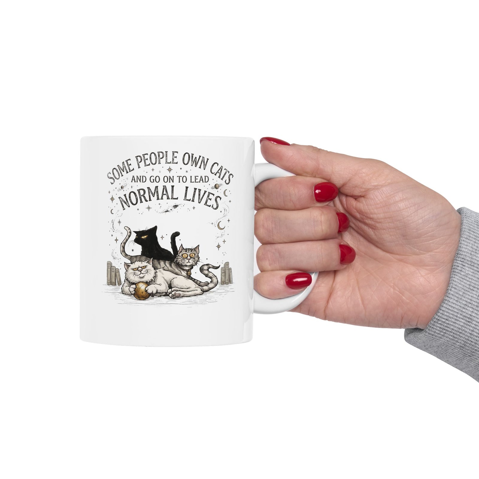 Funny Cat Lover Ceramic Mug — "Some People Own Cats And Go On To Lead Normal Lives"