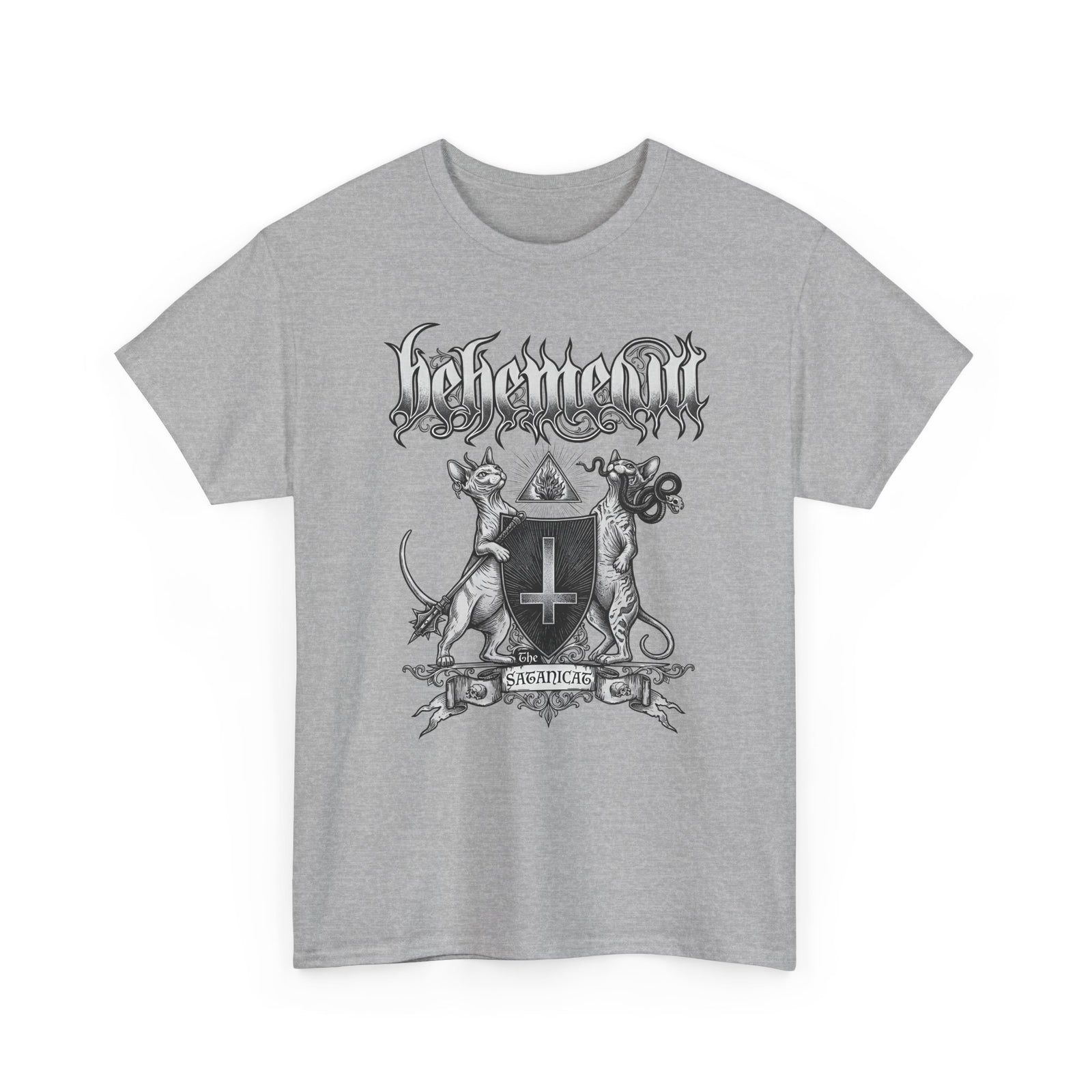 Satanicat Behemeow T-Shirt — Gothic Cat Graphic Tee