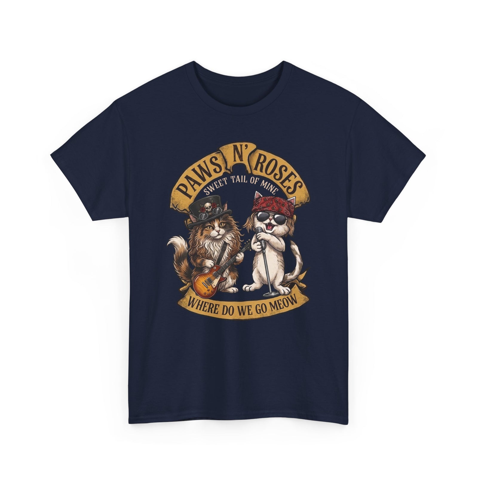 PAWS N' ROSES "Sweet Tail of Mine" Funny Cats T-Shirt