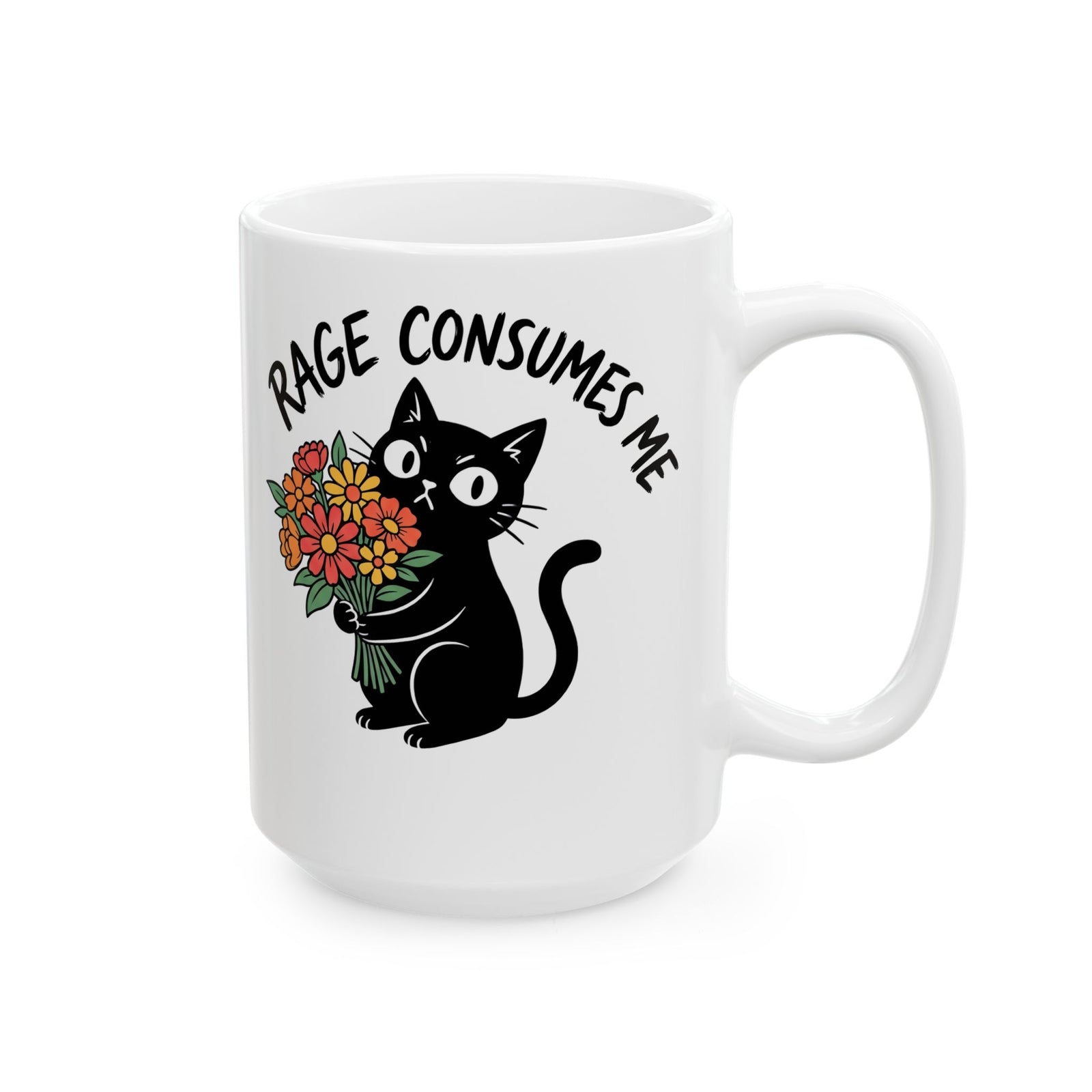 Rage Consumes Me Cat Ceramic Mug