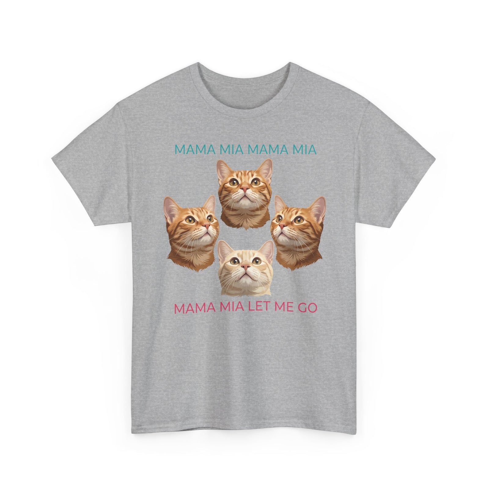 Funny Cat Rock Band T-Shirt — "Mamma Mia Let Me Go" Parody