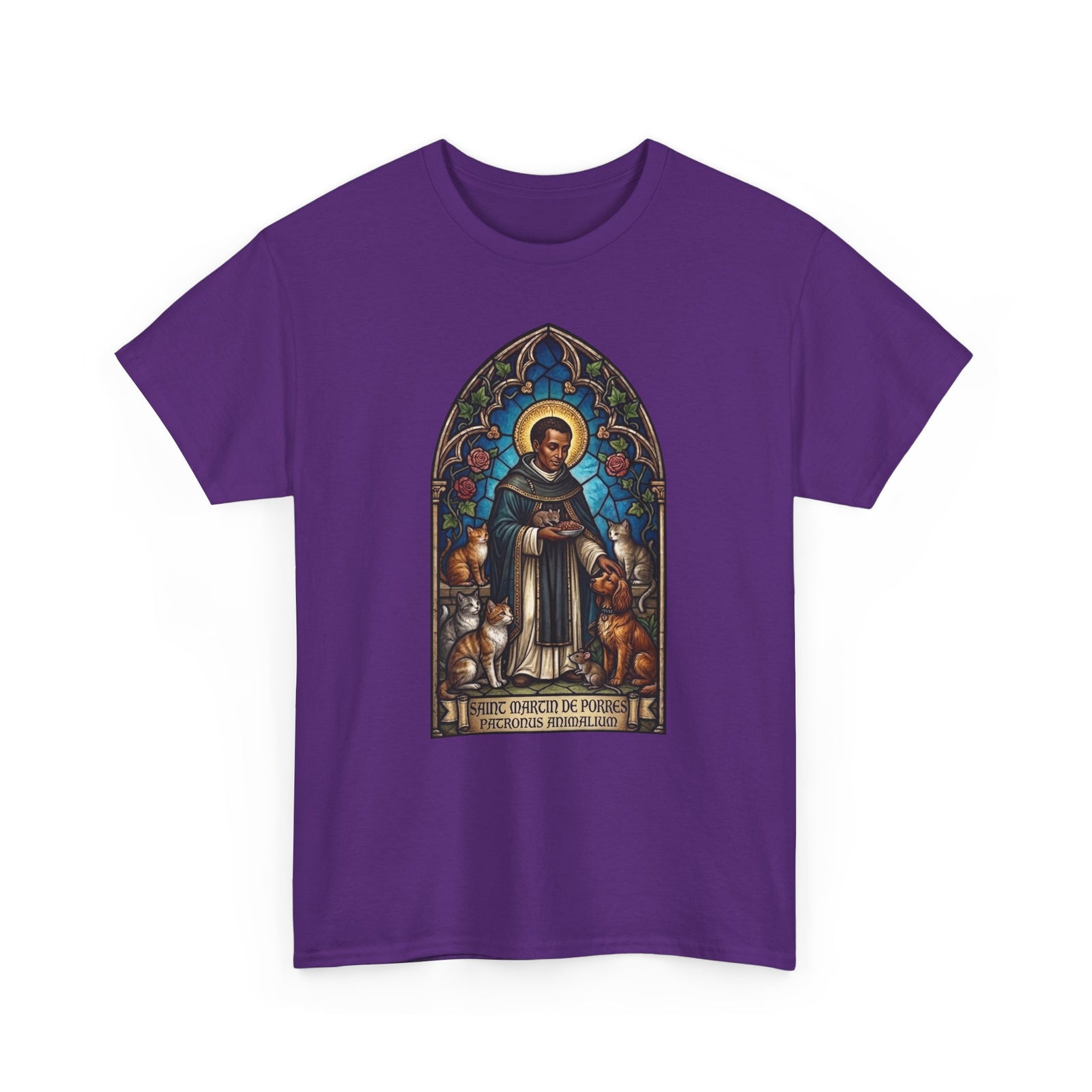 Saint Martin de Porres Cat Lovers T-Shirt — Patron of Animals Tee
