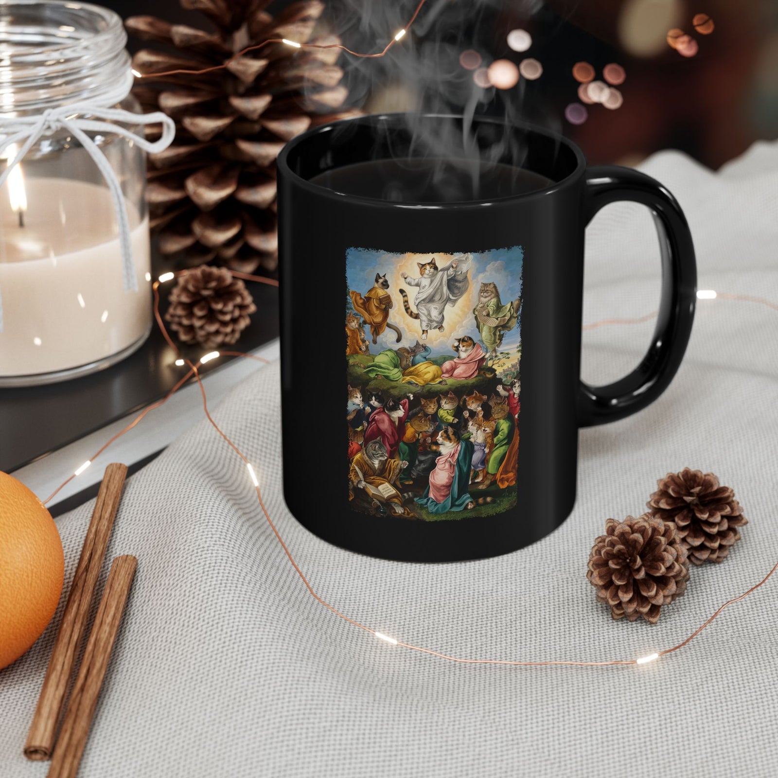 Transfiguration Cats Black Mug