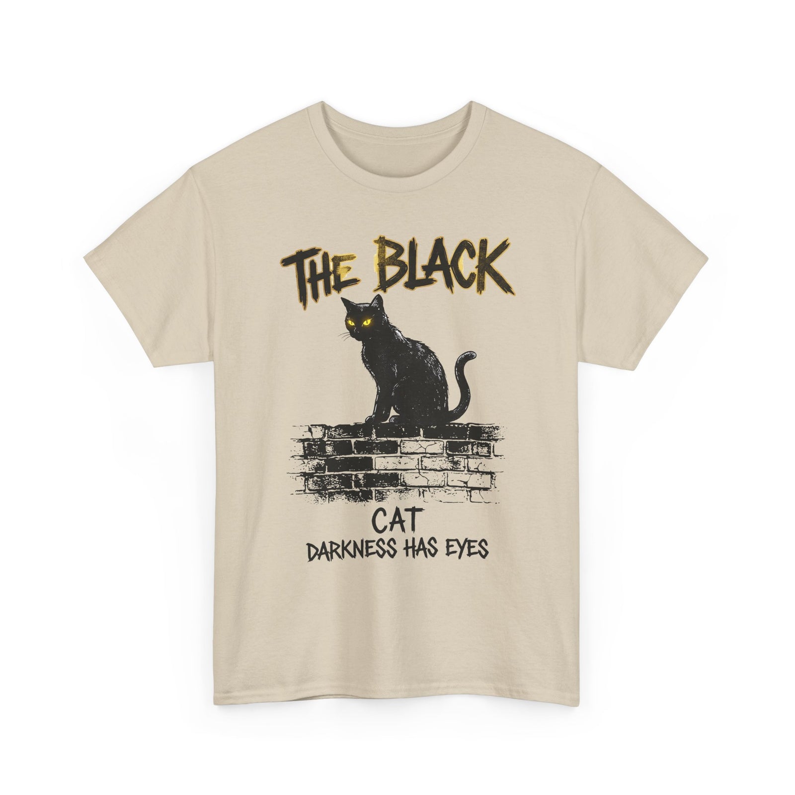 Black Cat T-Shirt — "The Black Cat: Darkness Has Eyes" Halloween Graphic Tee