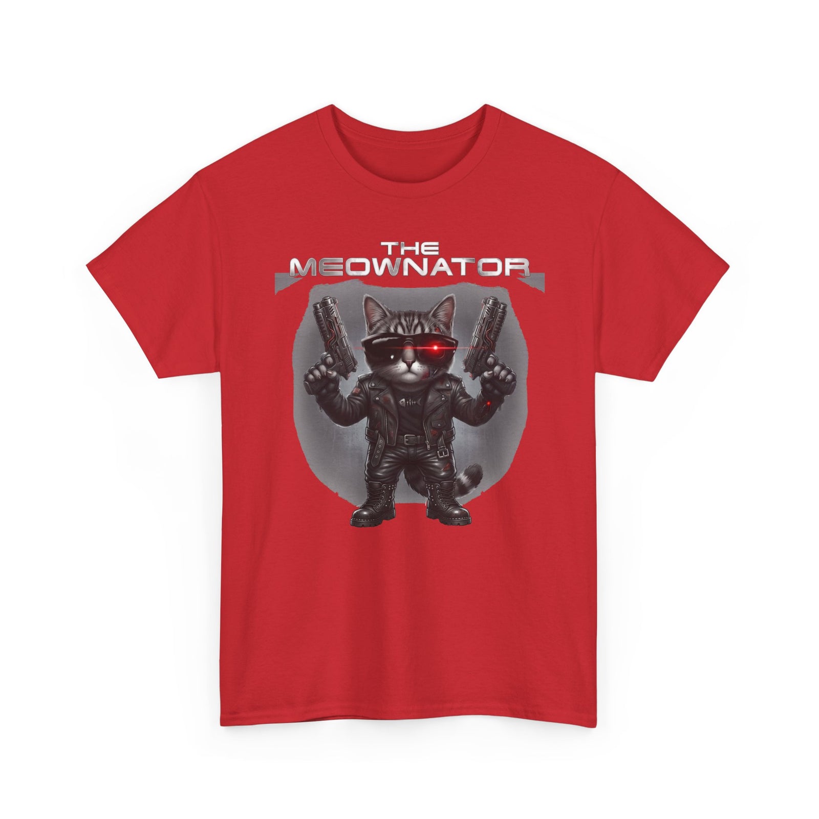 The Meownator T-Shirt — Funny Sci-Fi Cyborg Cat Parody Tee