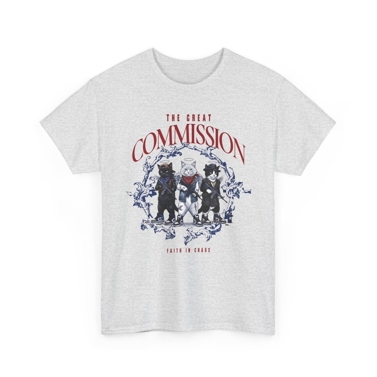 The Great Commission Faith In Chaos T-Shirt — Edgy Streetwear Angel Cats Tee