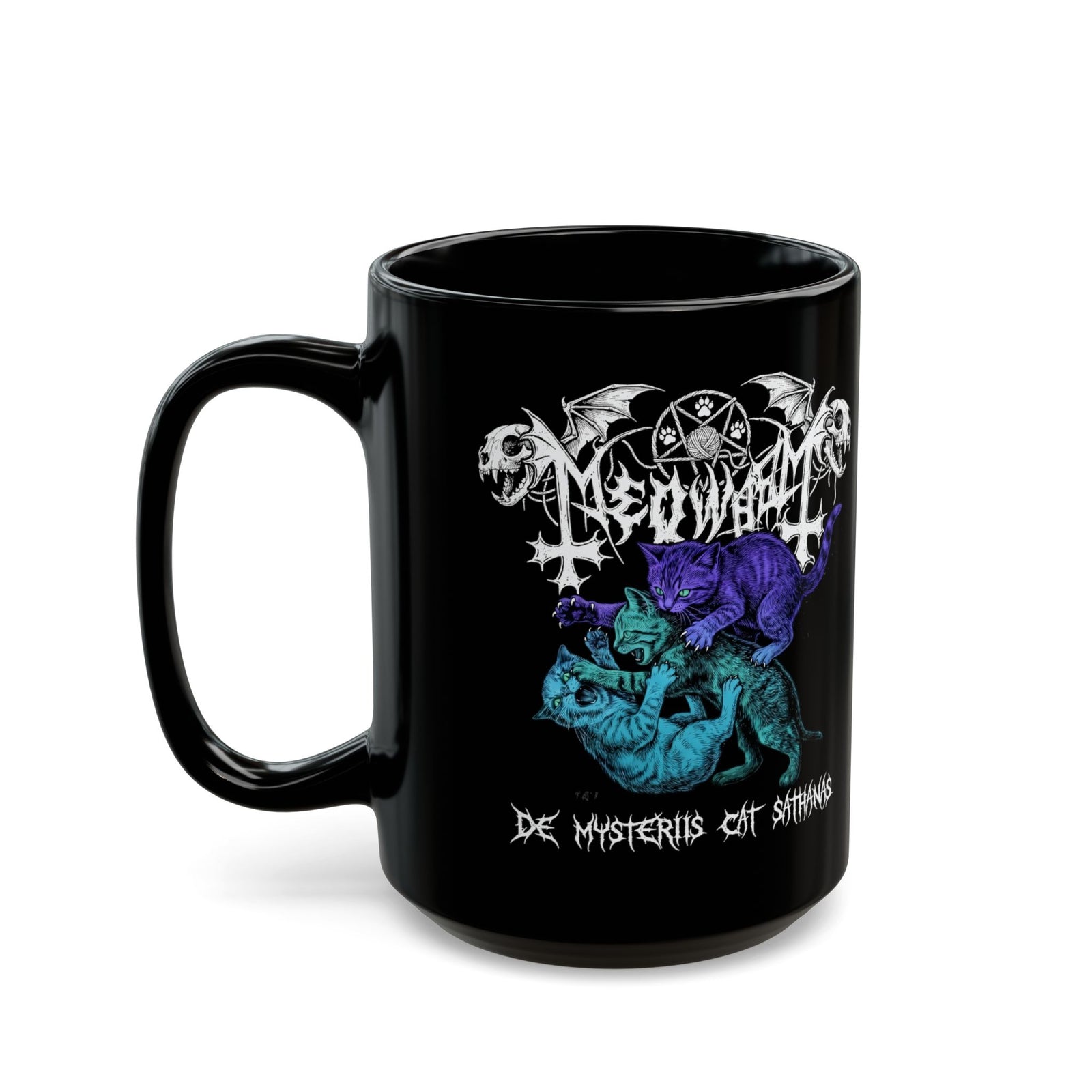 Meowmetal Cat Rock Black Mug