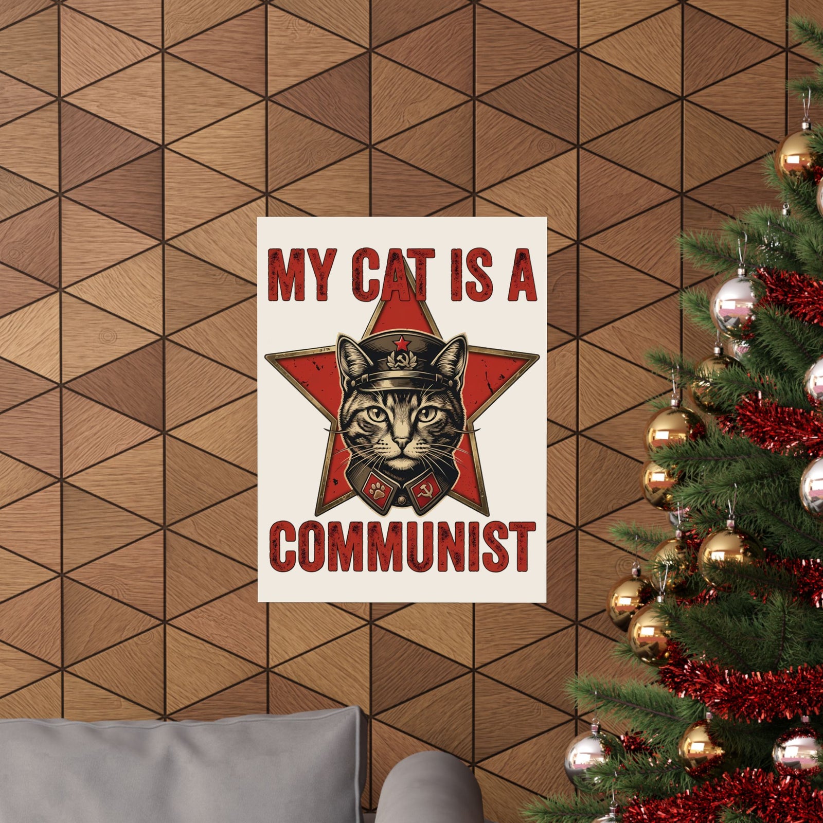Communist Cat Poster — "My Cat Is A Communist Cat" Funny Political Cat Poster