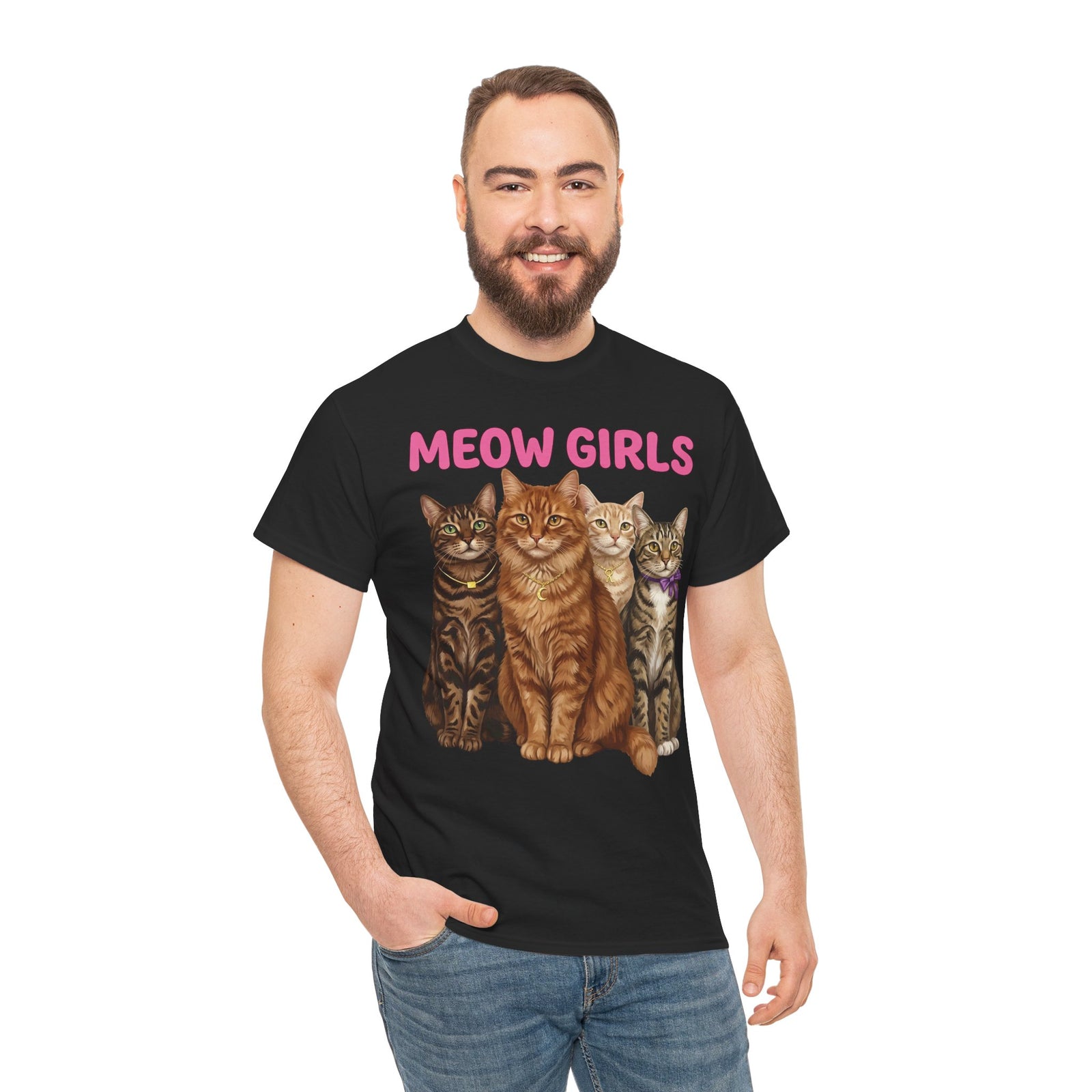 Meow Girls Cat Tee — Cute Graphic Cats Shirt for Cat Lovers
