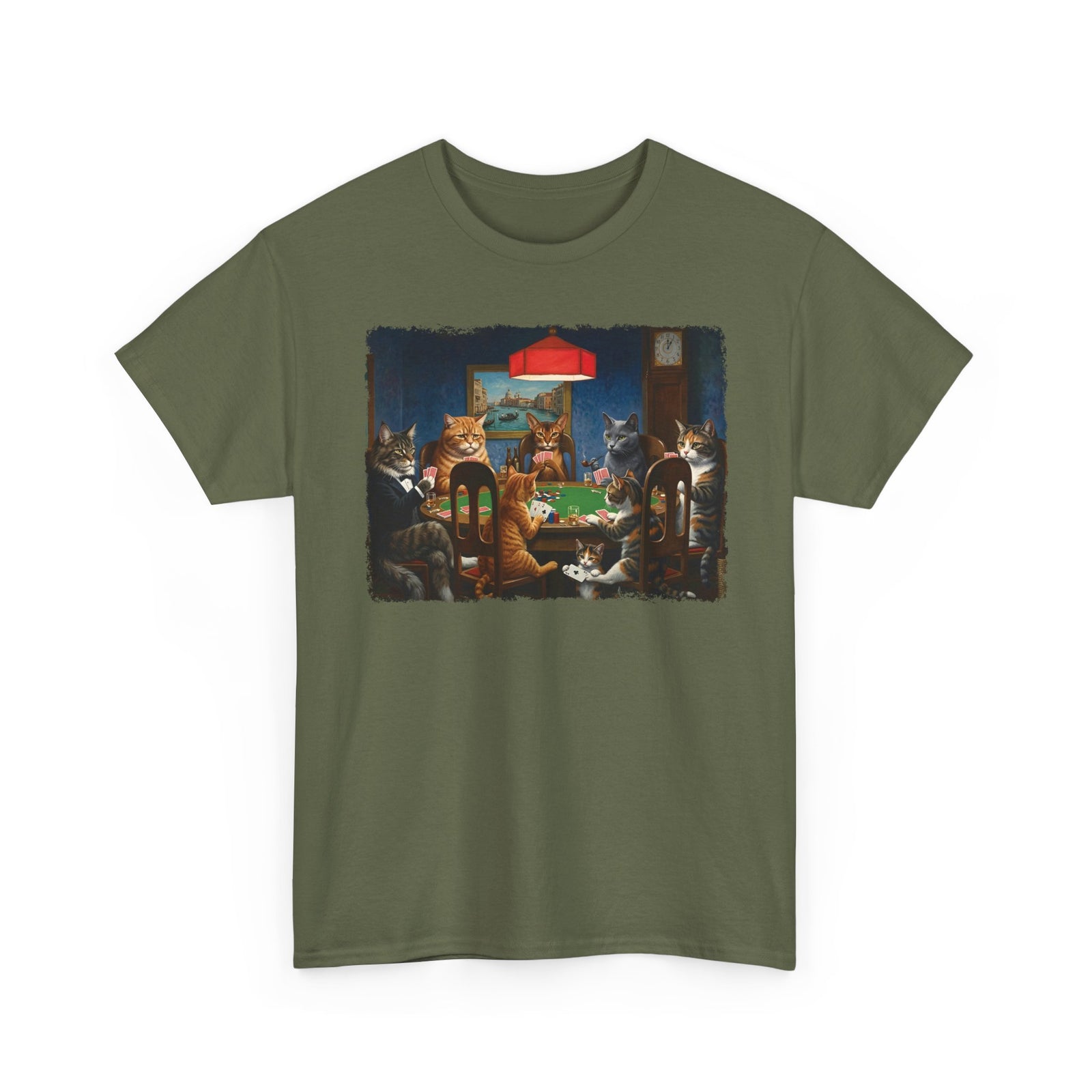 Cats Playing Poker T-Shirt — Funny Poker Cat Art Tee