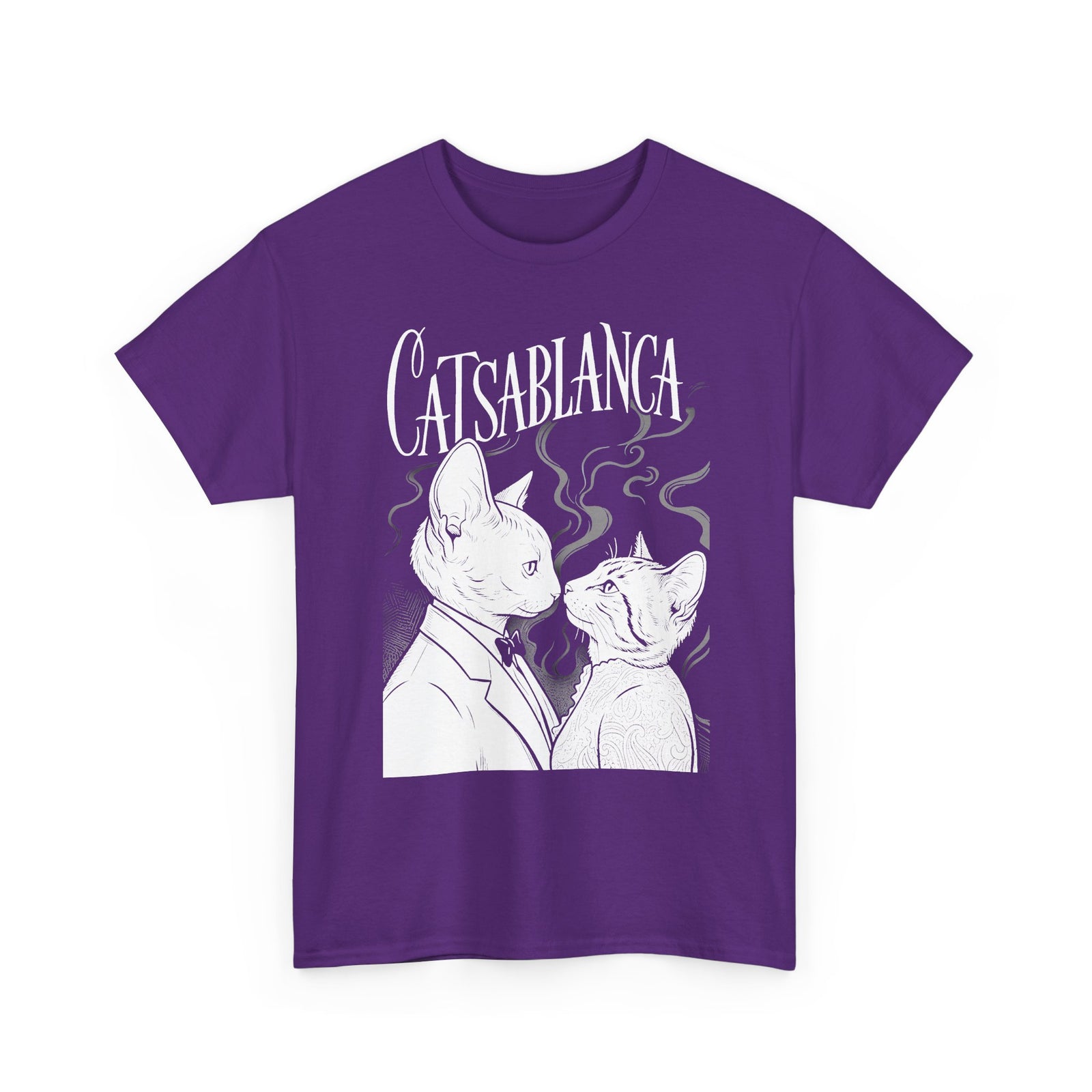 Catsablanca Graphic Tee — Retro Noir Cat Movie Parody T-Shirt