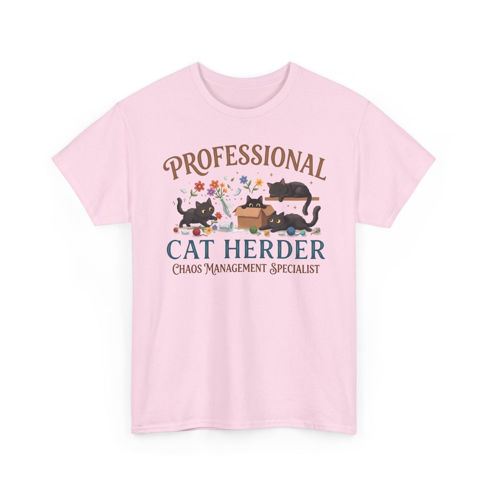 Professional Cat Herder T-Shirt — Funny Chaos Management Specialist Tee