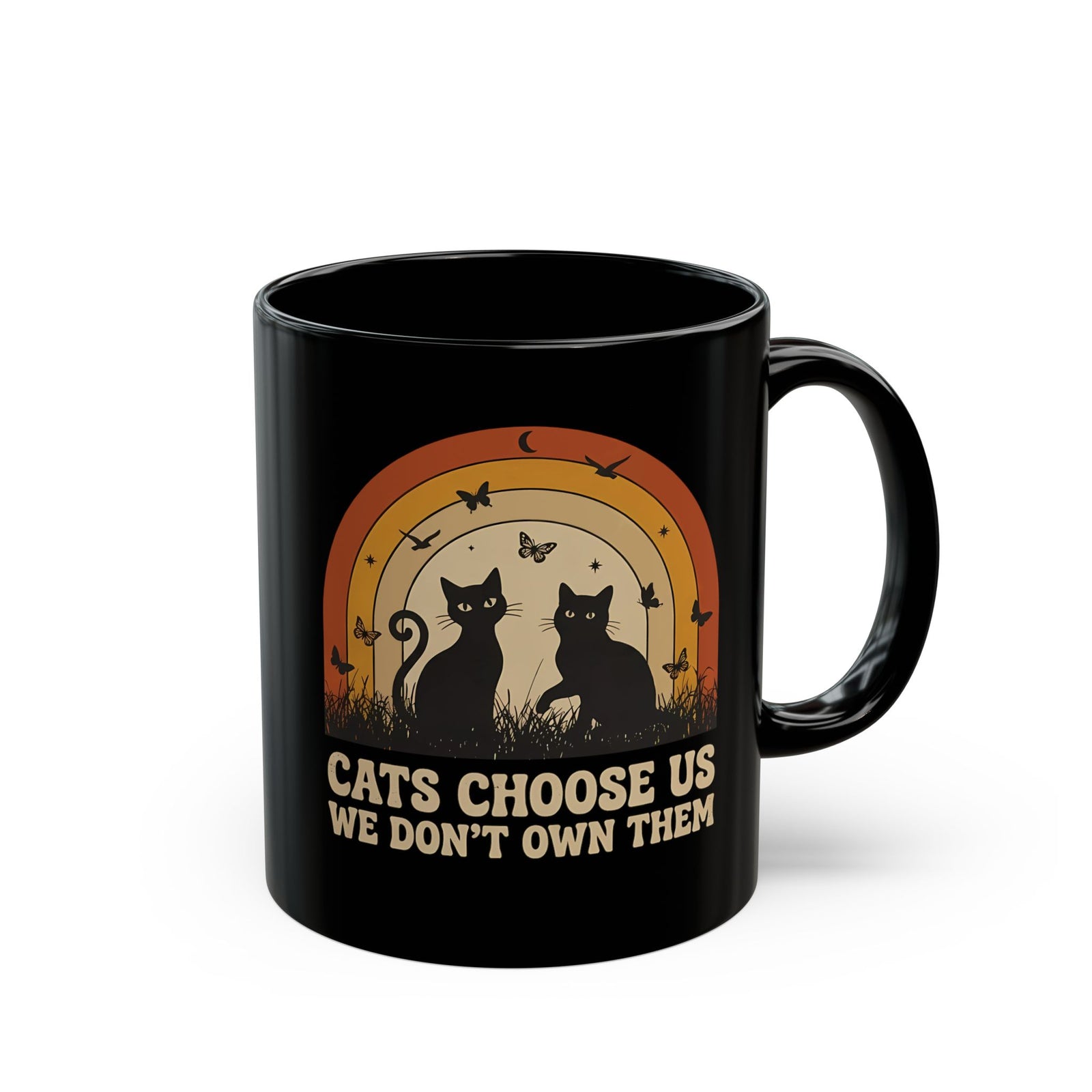 Cats Choose Us Mug — "Cats Choose Us, We Don't Own Them" Cat Lover T‑Mug