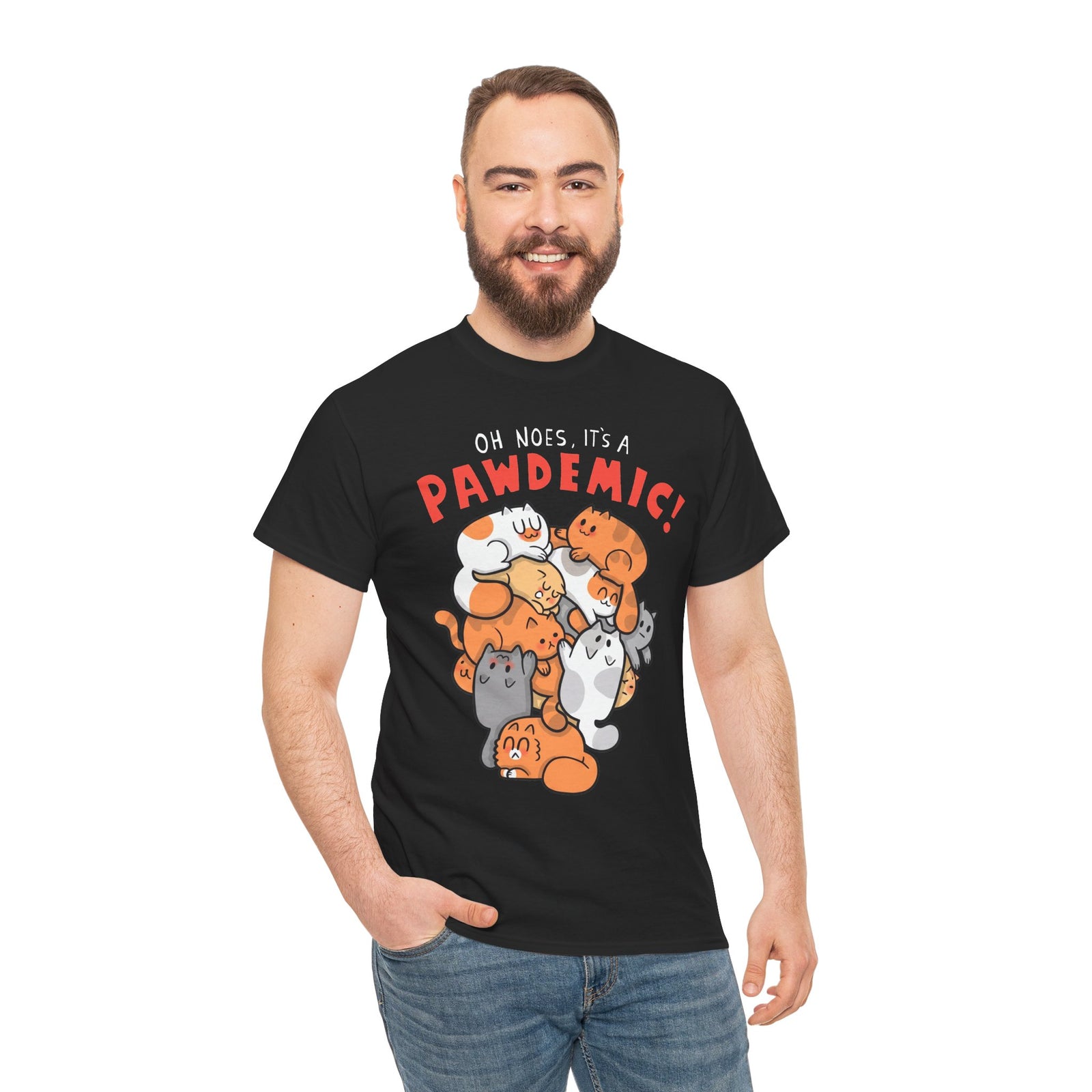 Pawdemic Cat T-Shirt – Cute Cat Pile Graphic Tee