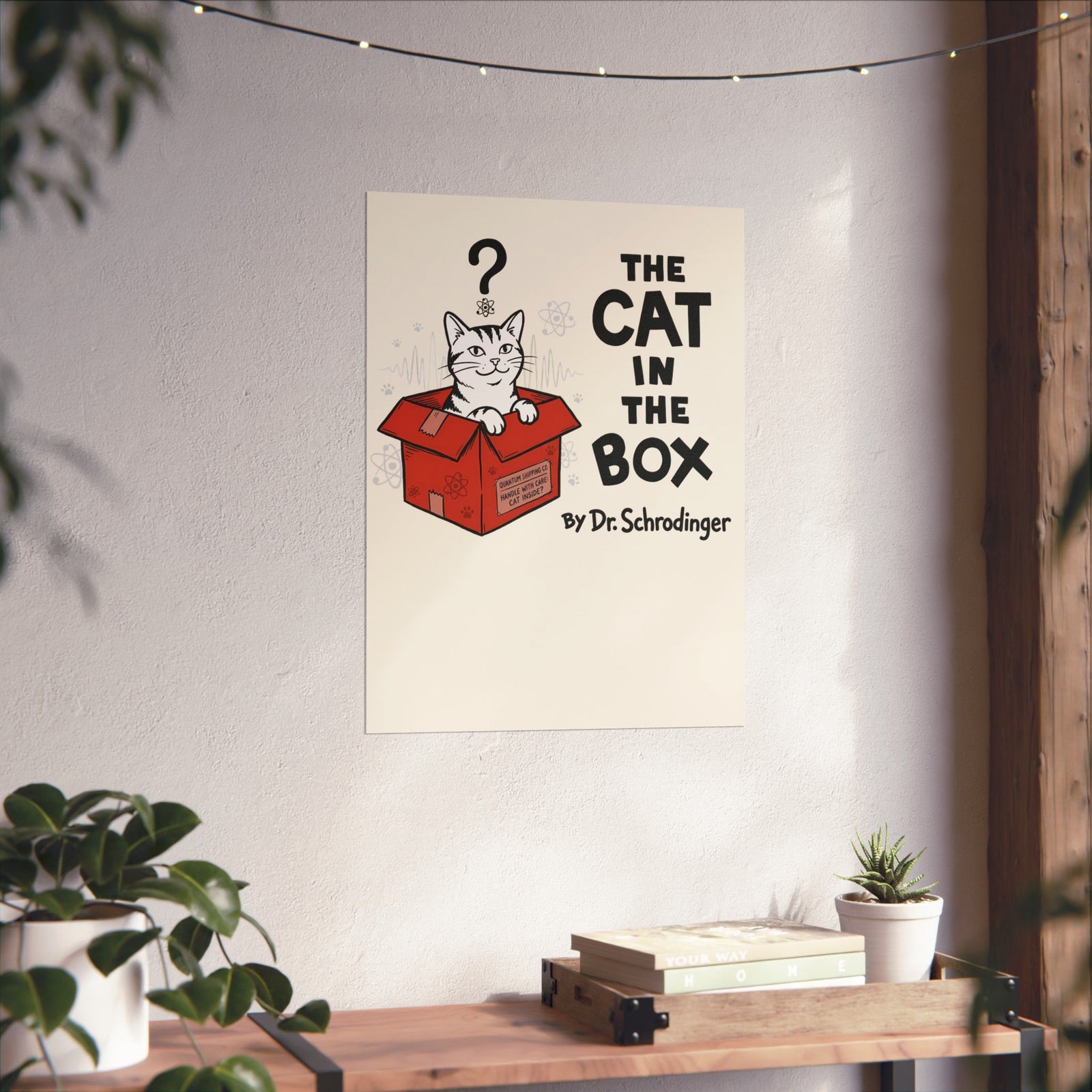 The Cat in the Box Poster — Cute Cat in a Box Graphic Poster
