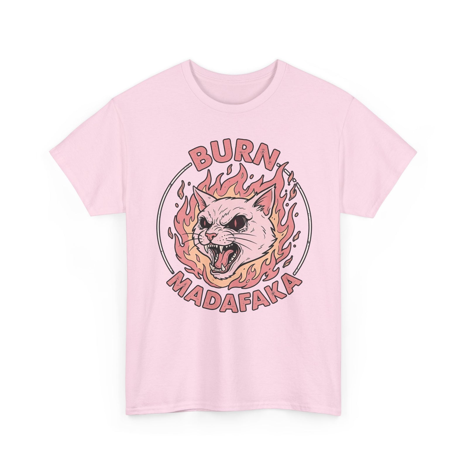 Funny Cat T‑Shirt — "Burn Madafaka" Graphic Tee