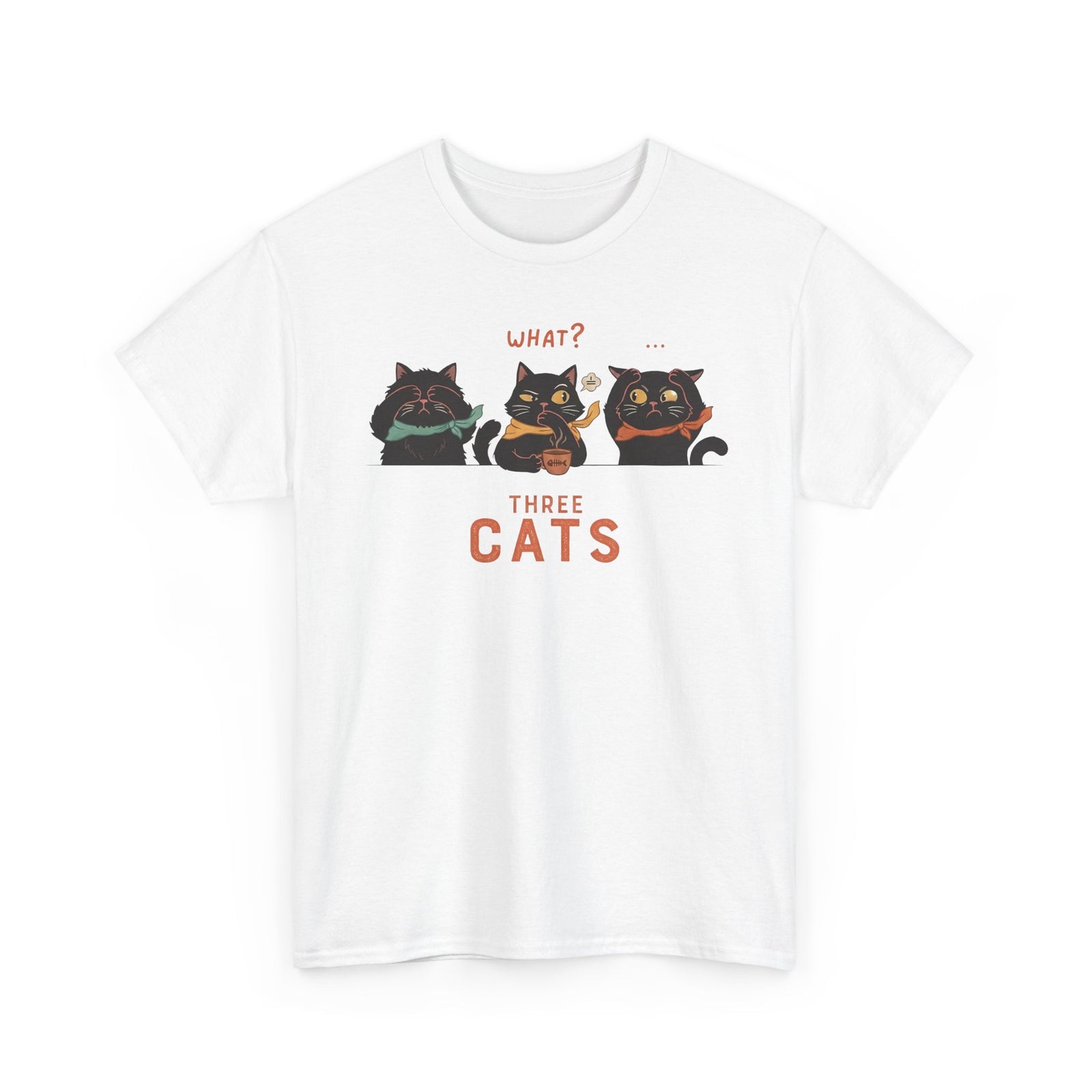 Three Wise Cats T-Shirt — Graphic Tee for Cat Lovers