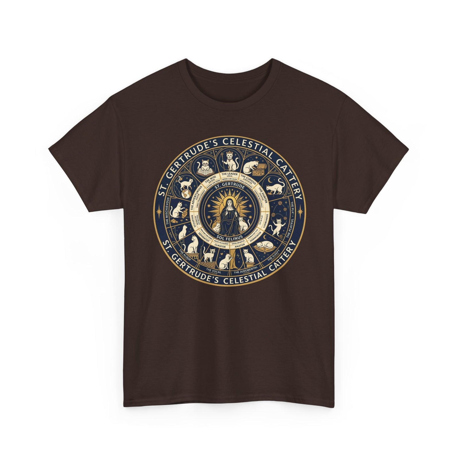 Saint Gertrude Gothic Cat Zodiac T-Shirt