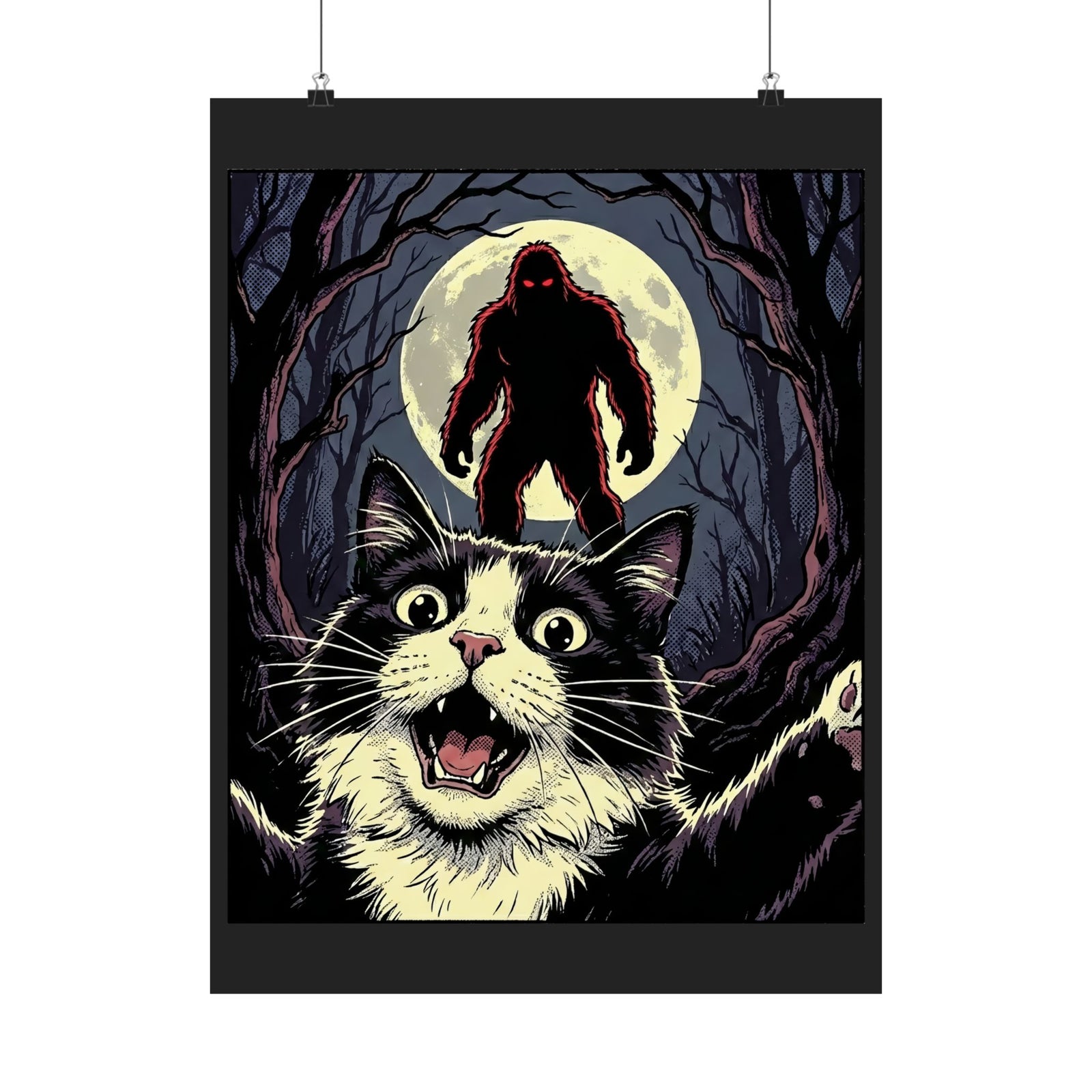Cat Selfie with Bigfoot Poster