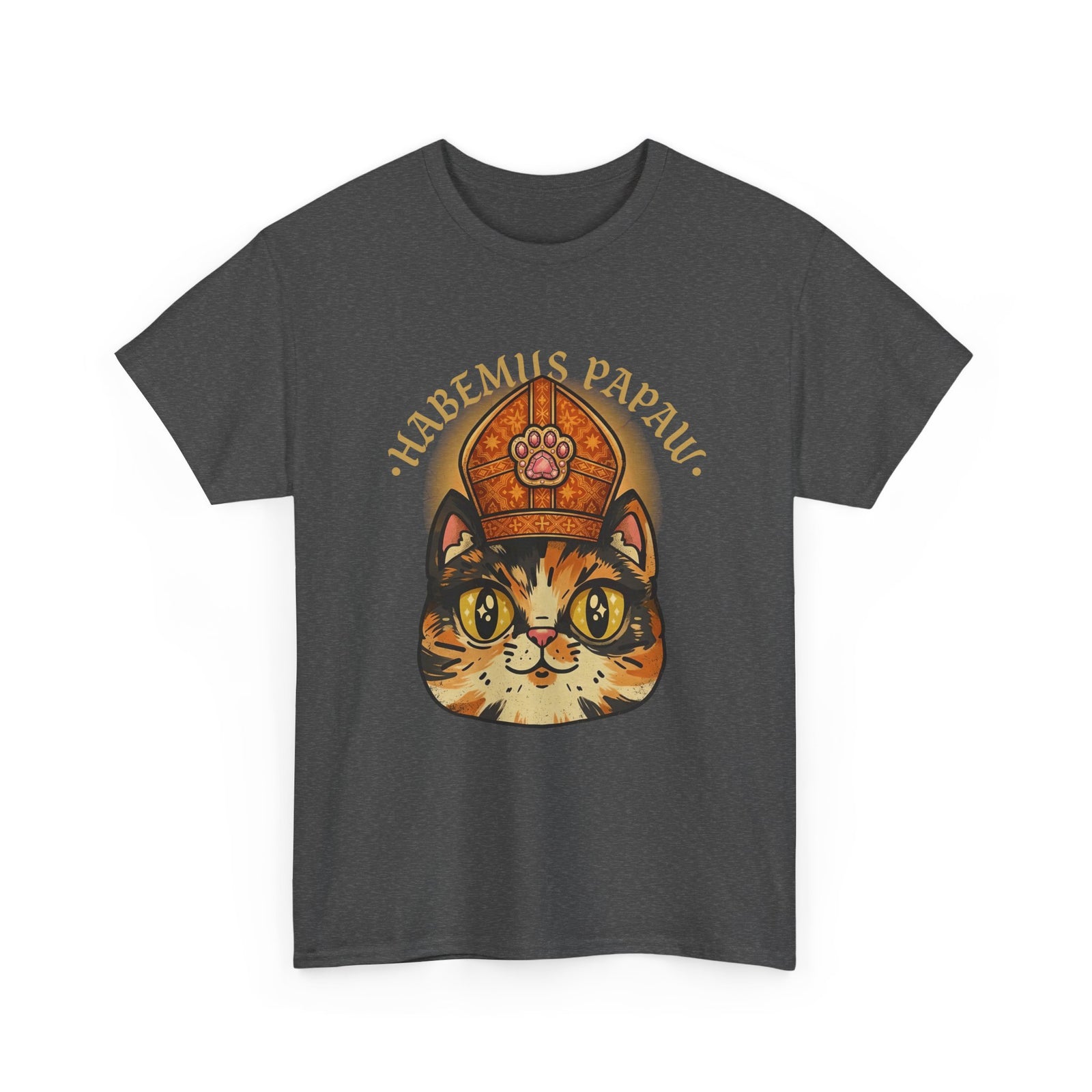 Funny 'Habemus Papaw' Catholic Kitten T-Shirt — Pope Cat Graphic Tee