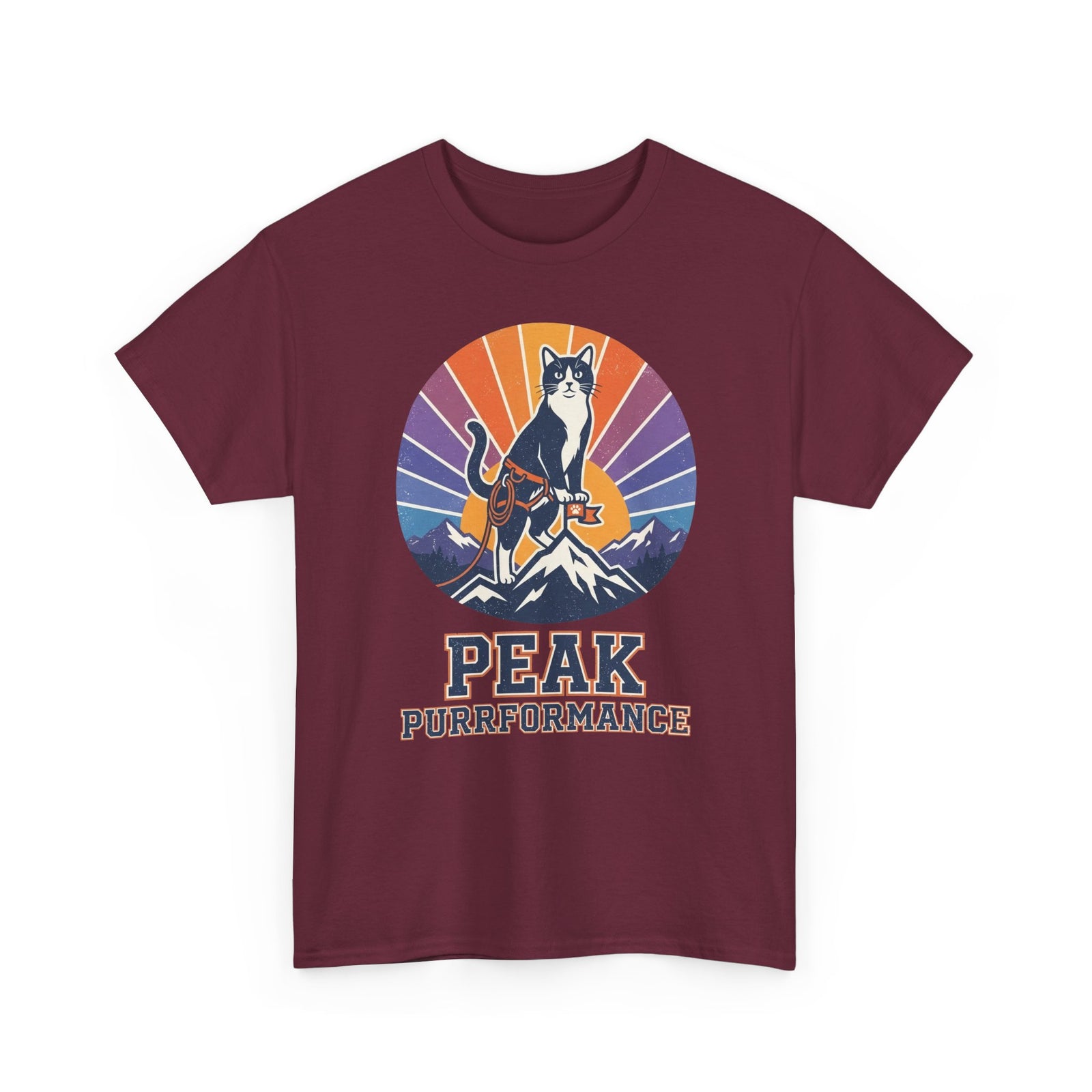 Cat Hiking Tee — "Peak Purformance" Outdoor Adventure Shirt