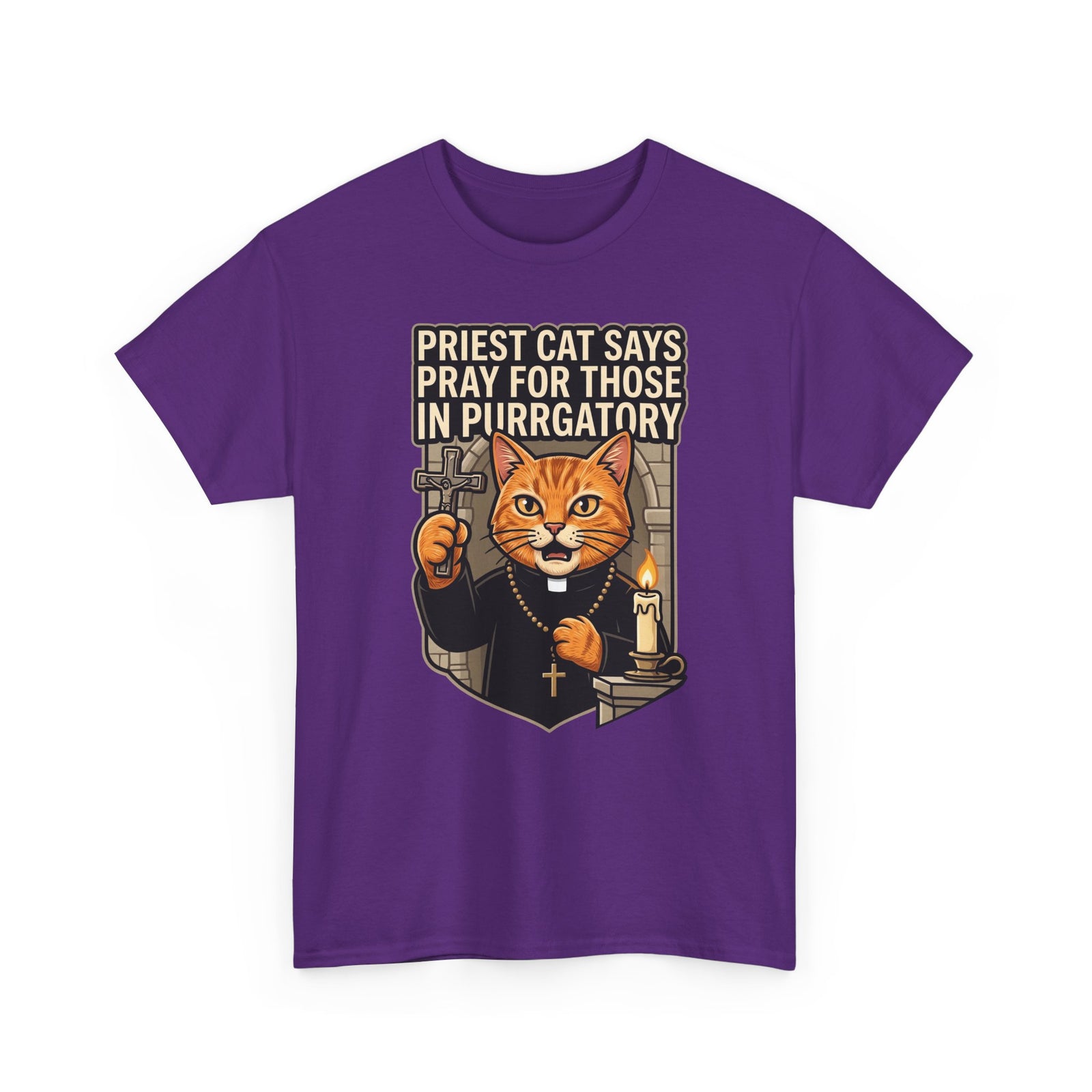 Priest Cat 'Pray For Those In Purratory' T-Shirt