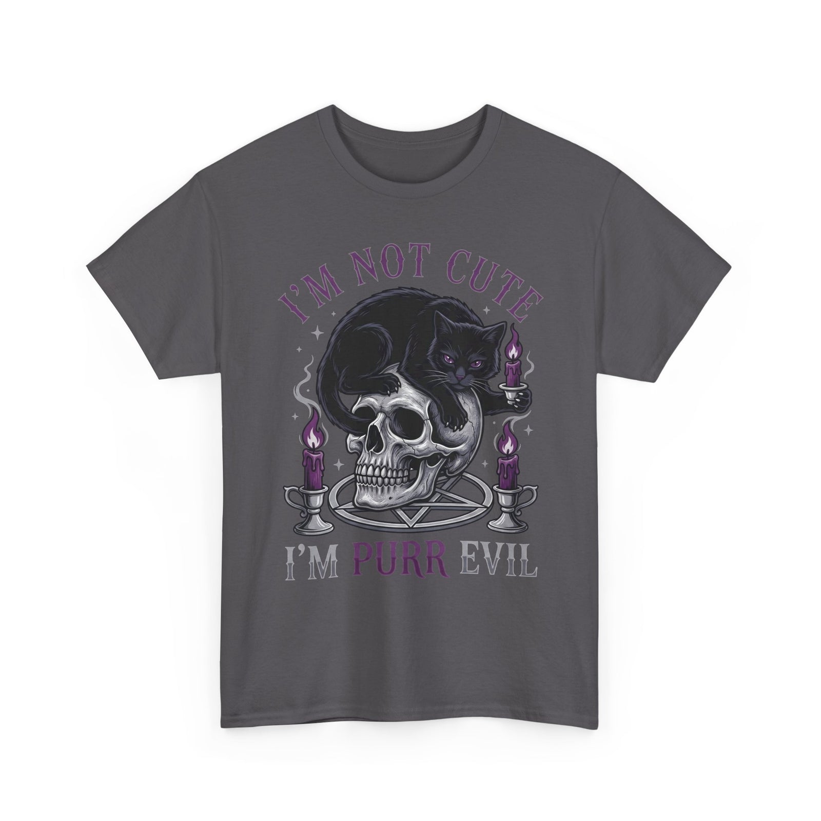 I'm Not Cute I'm Purr Evil T-Shirt – Gothic Cat Skull Tee