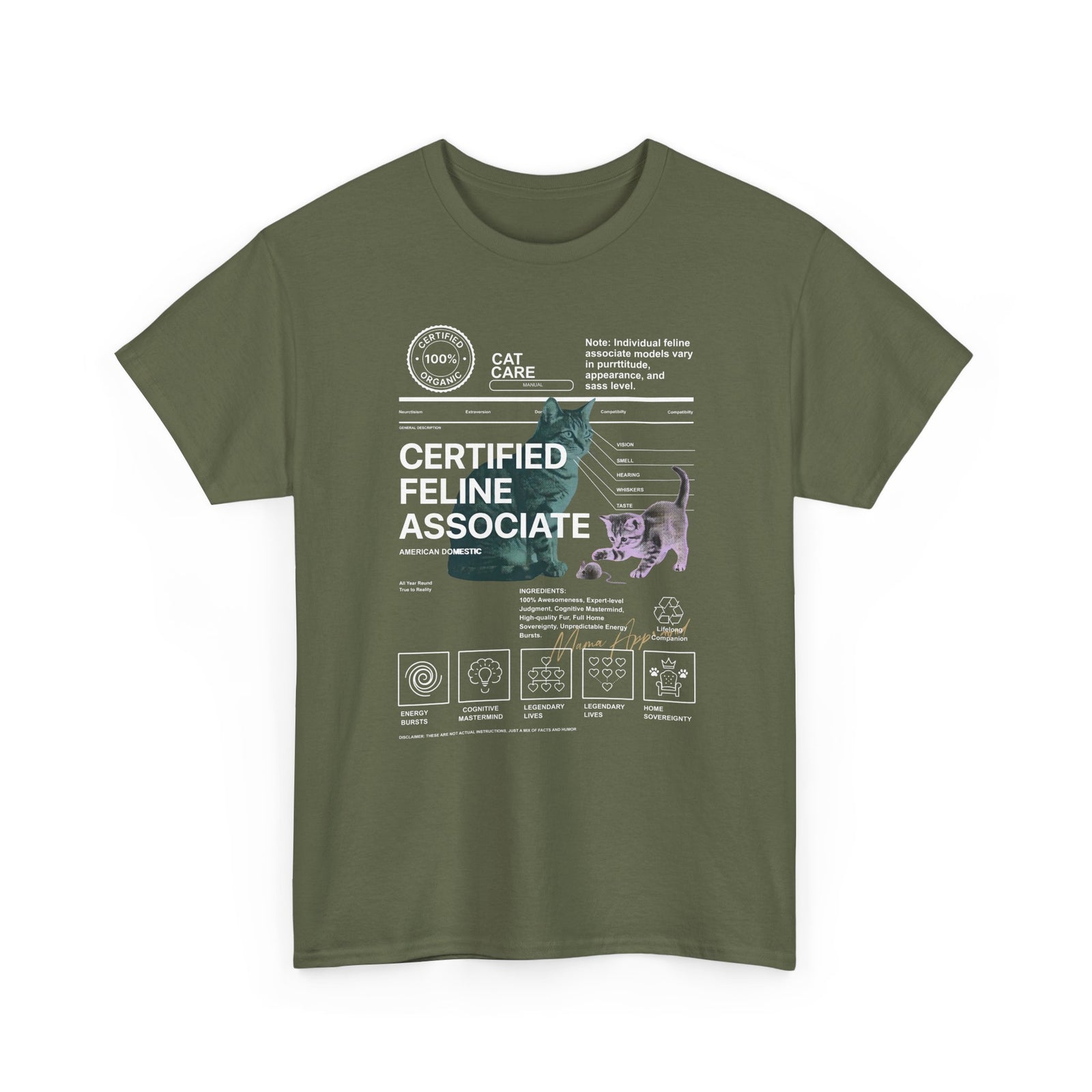 Certified Feline Associate T-Shirt — Funny Cat Lover Tee