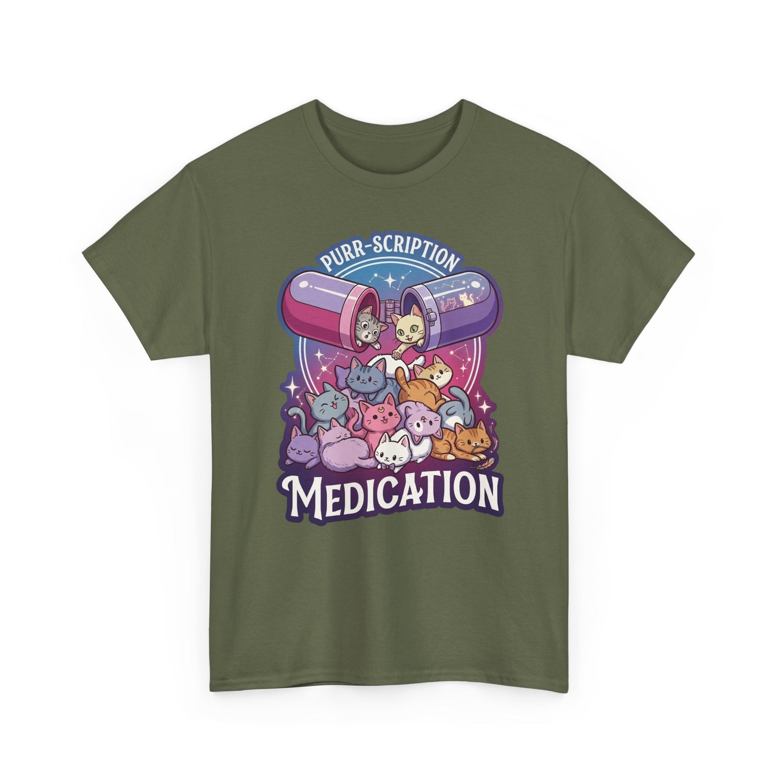 Purr‑Scription Medication Cat T-Shirt